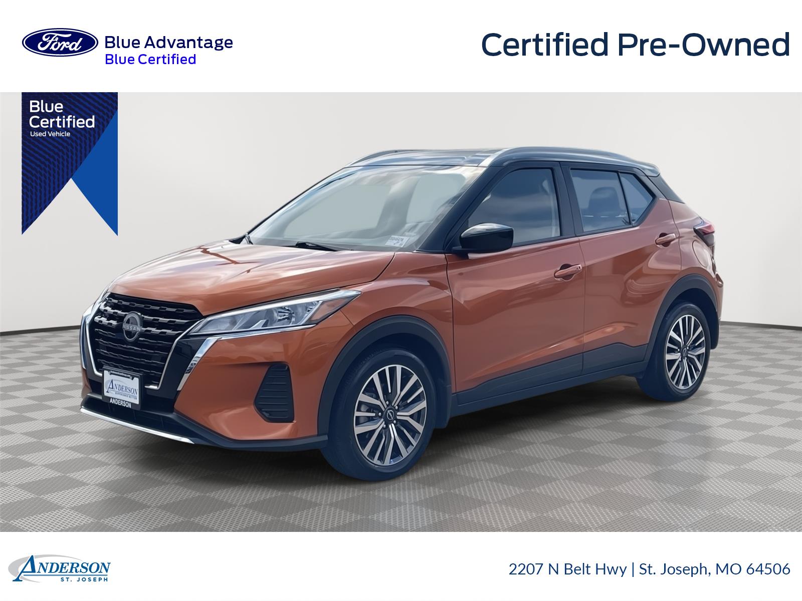 Monarch Orange Metallic/Super Black 2023 Nissan Kicks SUV / Crossover Front-Wheel Drive Continuously Variable Transmission