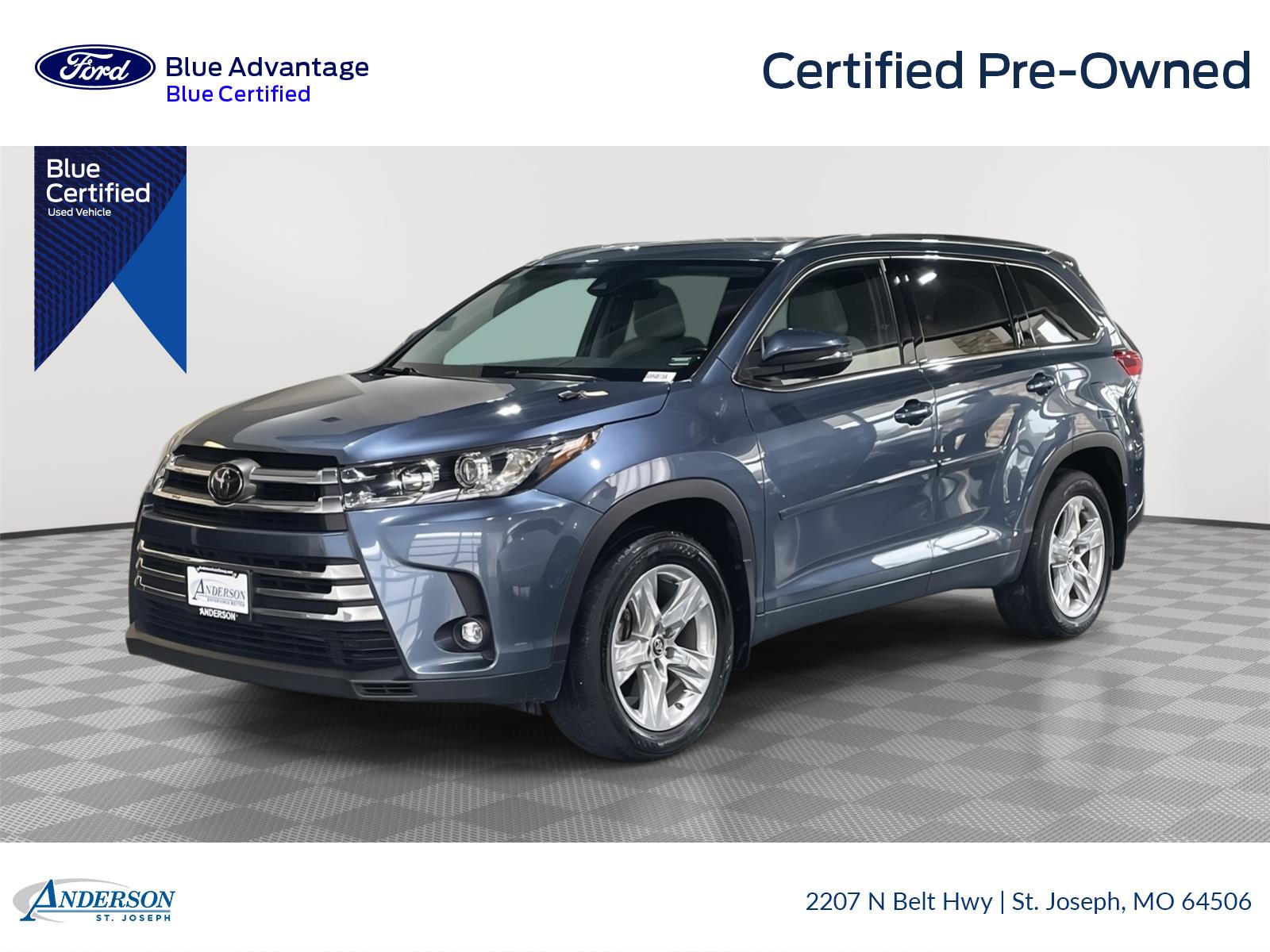 Shoreline Blue Pearl 2019 Toyota Highlander SUV / Crossover All-Wheel Drive 8-Speed Automatic