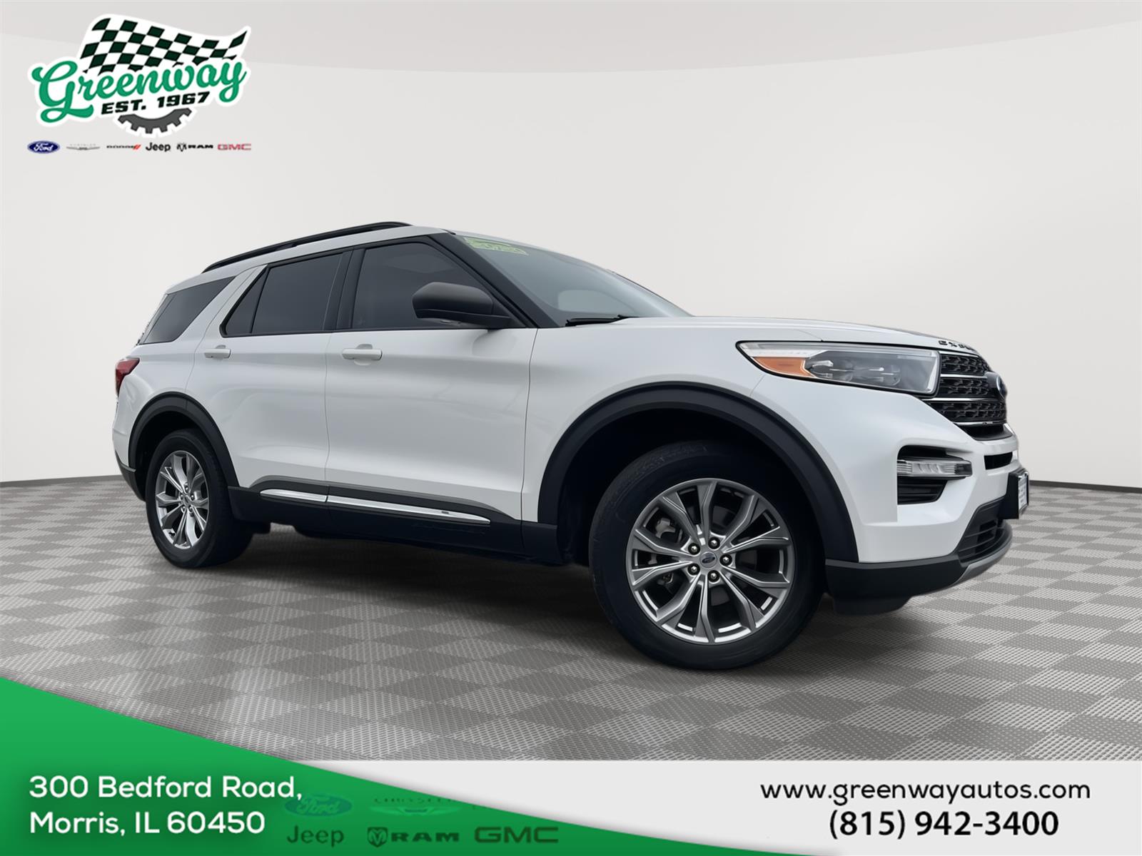 Star White Metallic Tri-Coat 2020 Ford Explorer XLT AWD SUV / Crossover All-Wheel Drive Automatic