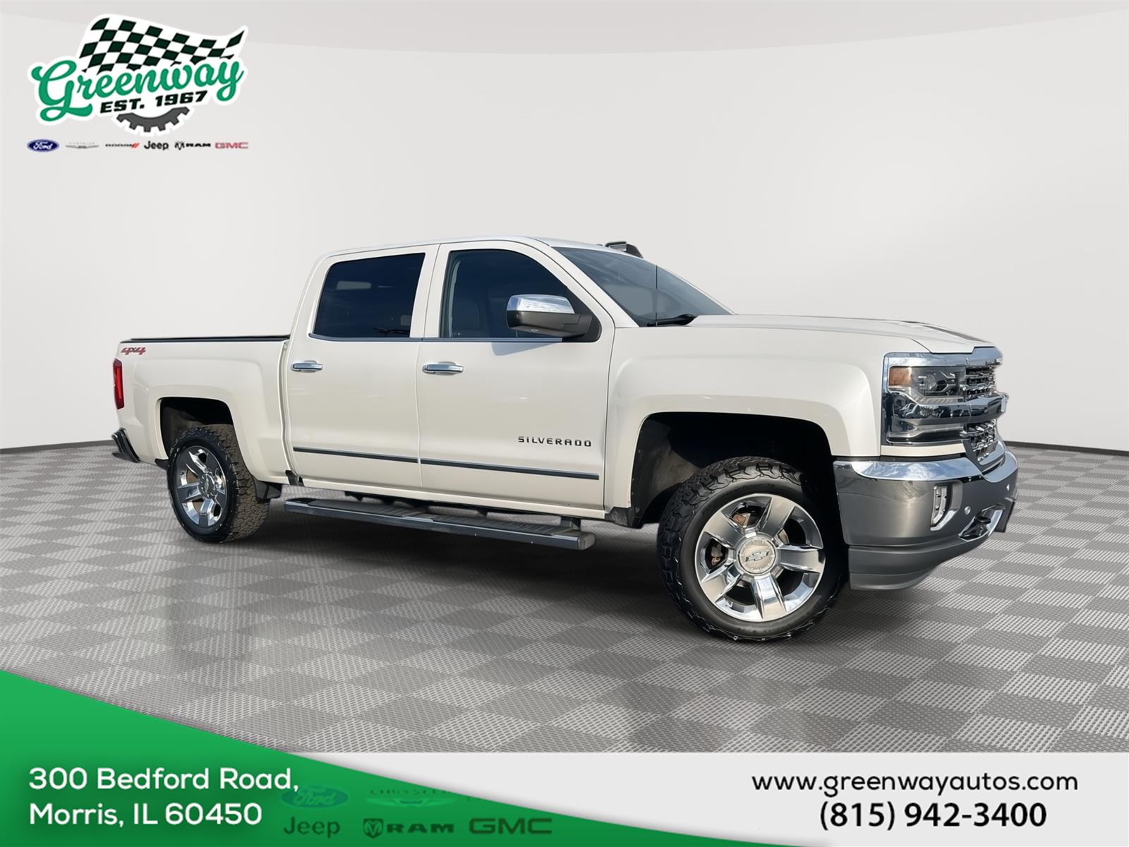 White (Iridescent Pearl Tricoat) 2017 Chevrolet Silverado 1500 Pickup Truck Four-Wheel Drive 6-Speed Automatic