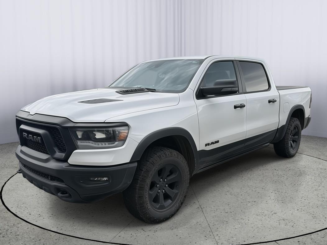 Bright White Clearcoat 2023 RAM 1500 Rebel Crew Cab 4WD Pickup Truck Four-Wheel Drive 8-Speed Automatic