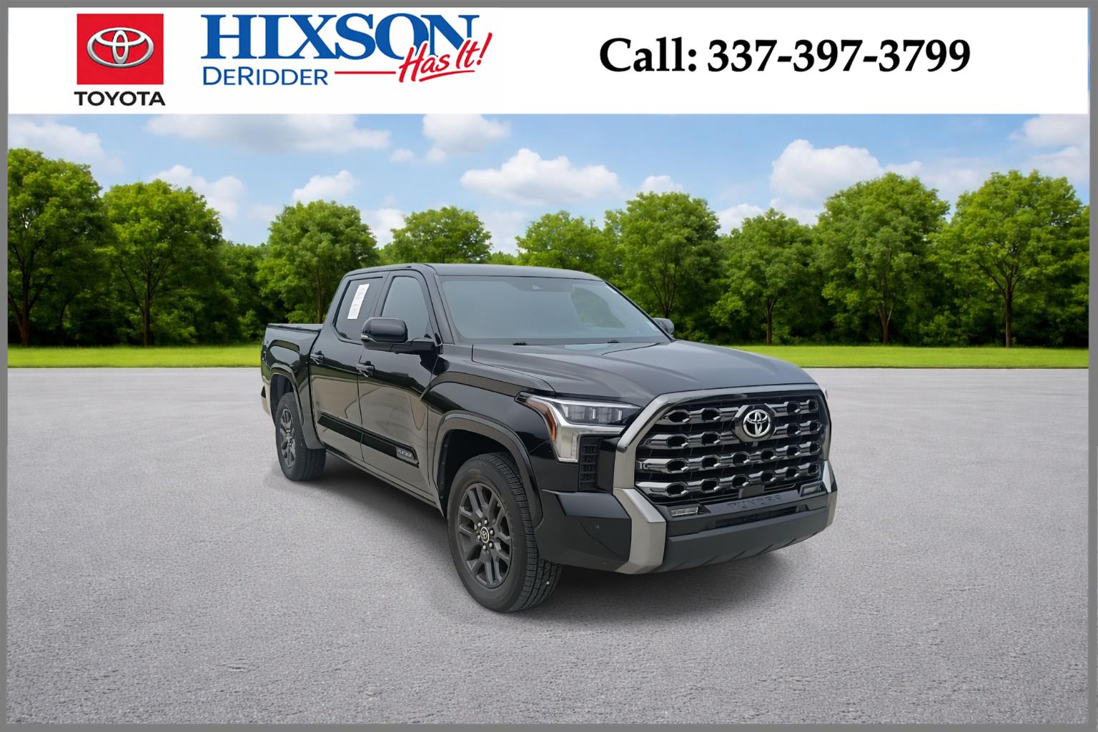 Midnight Black Metallic 2023 Toyota Tundra Platinum CrewMax Cab 4WD Pickup Truck Four-Wheel Drive Automatic