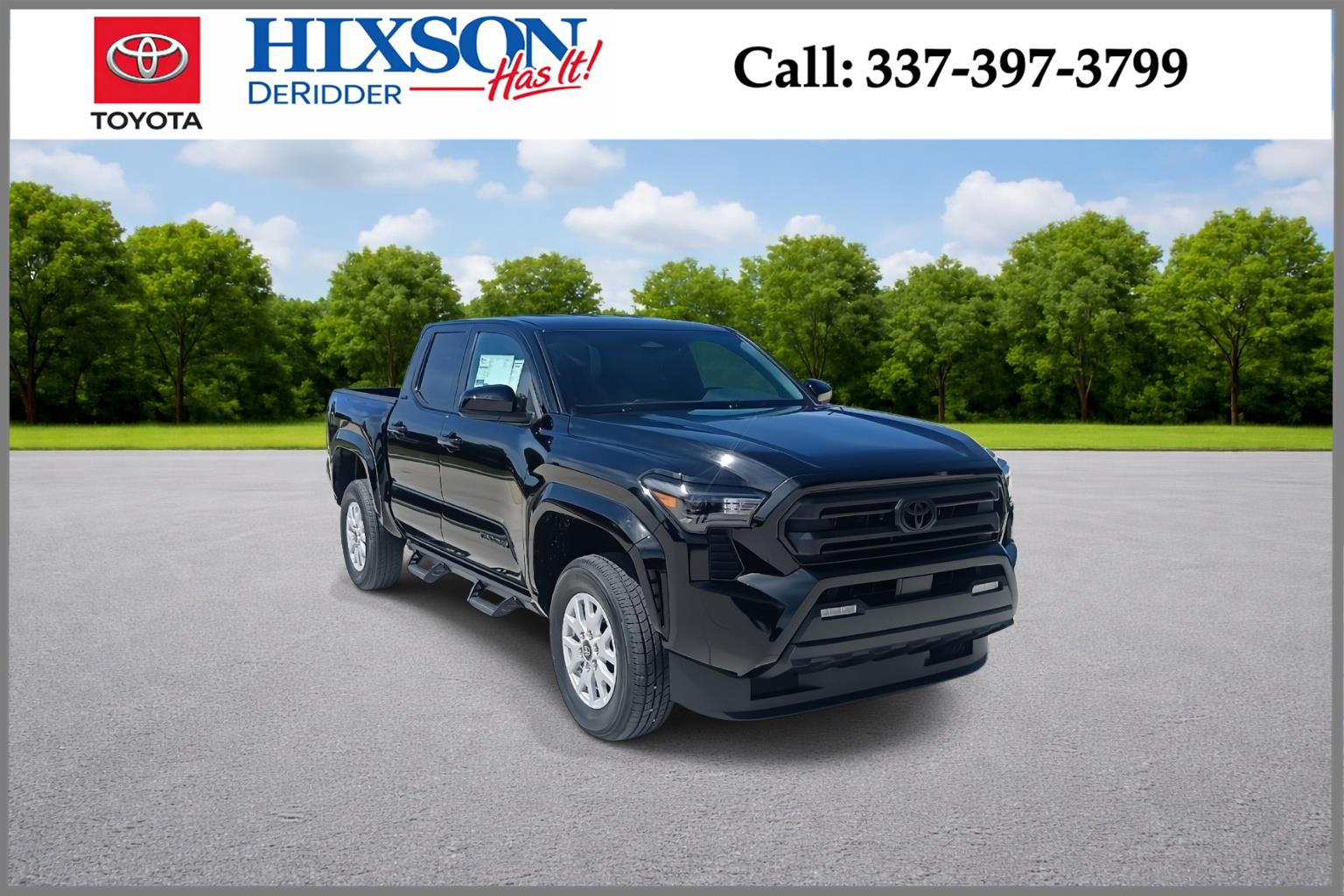 Black 2026 Toyota Tacoma SR5 Double Cab 4WD Pickup Truck Four-Wheel Drive 8-Speed Automatic