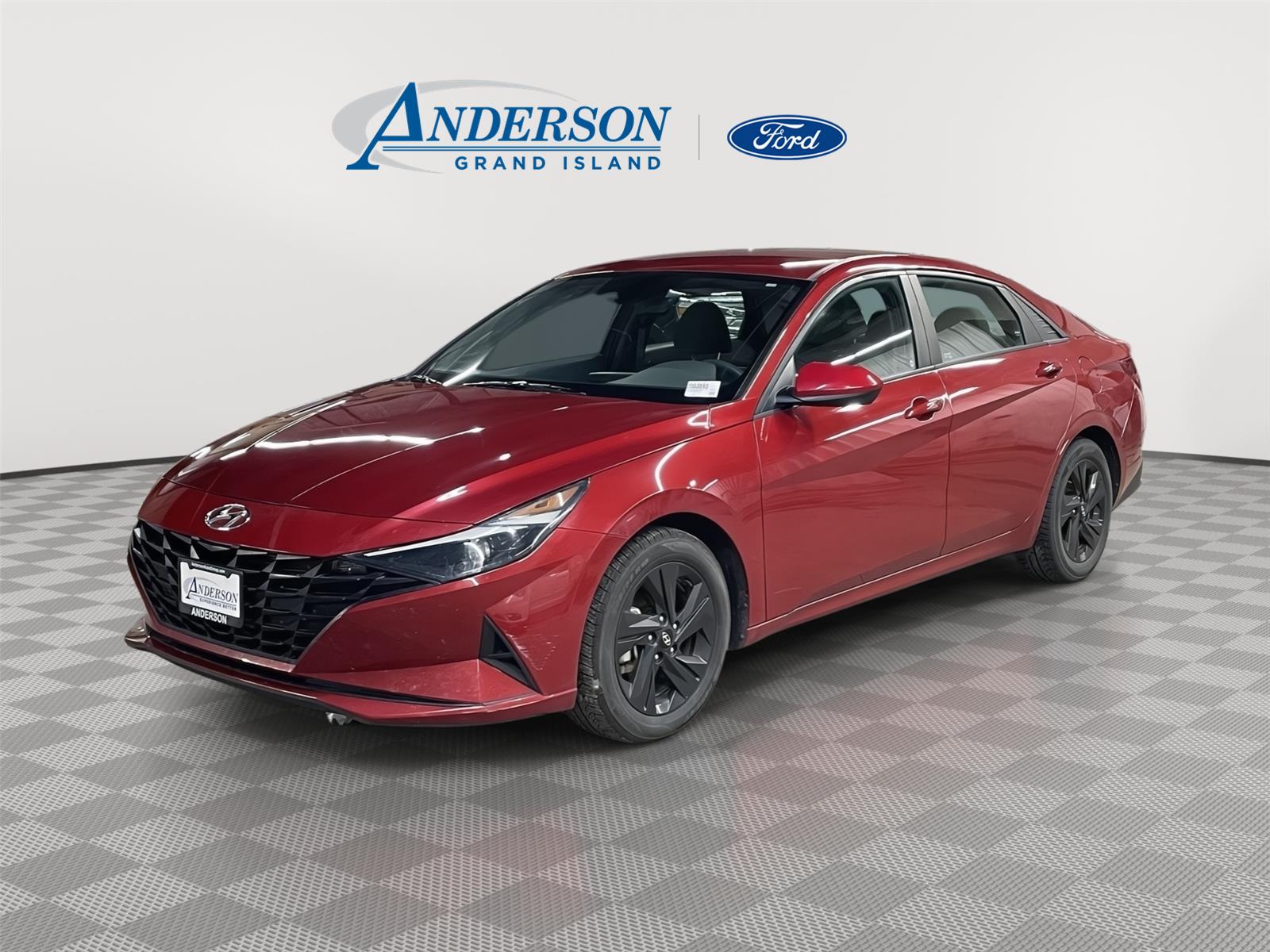 Scarlet Red Pearl 2021 Hyundai Elantra Hybrid Blue FWD Sedan Front-Wheel Drive Automatic