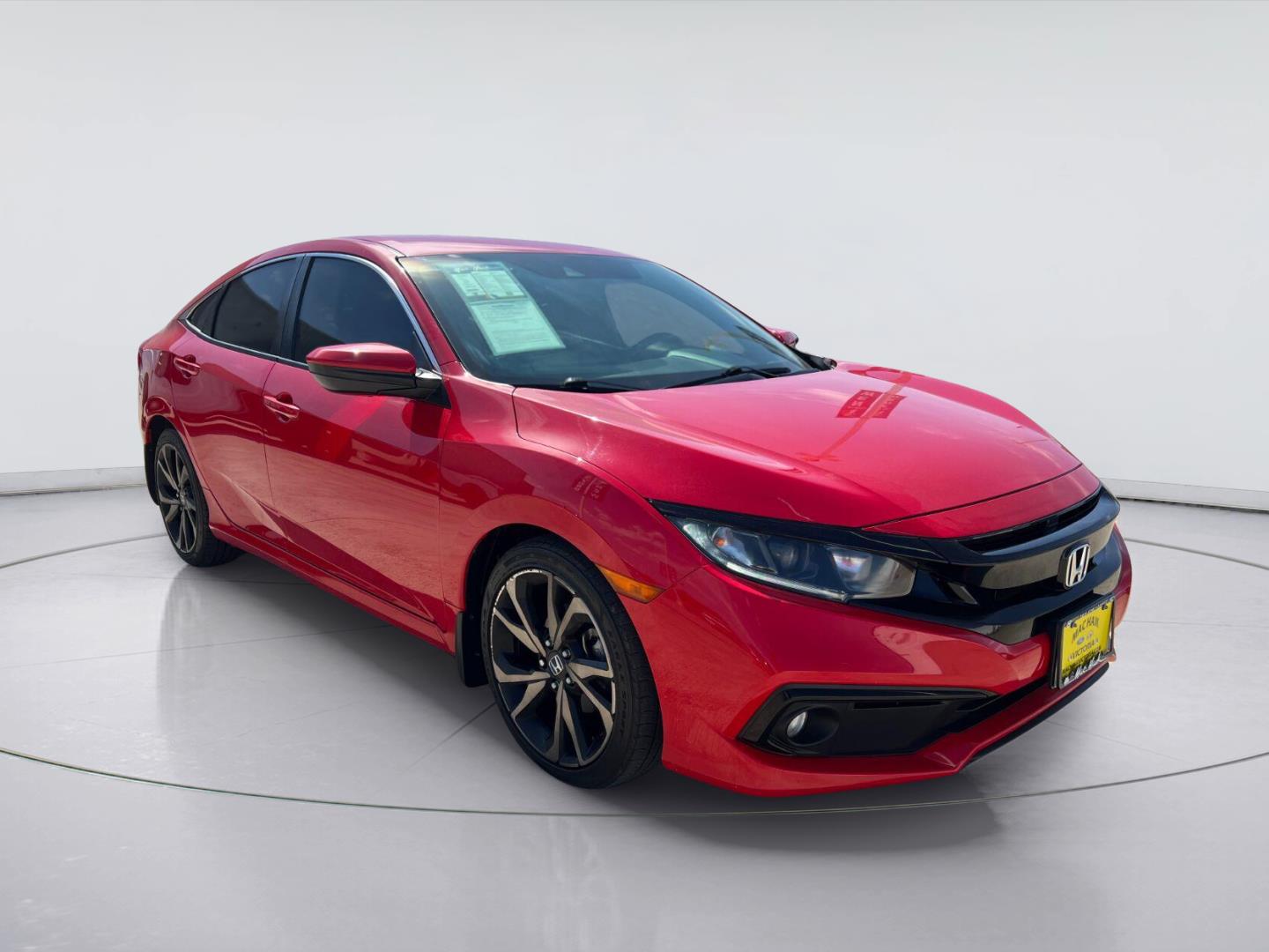 Rallye Red 2019 Honda Civic Sedan Front-Wheel Drive Continuously Variable Transmission