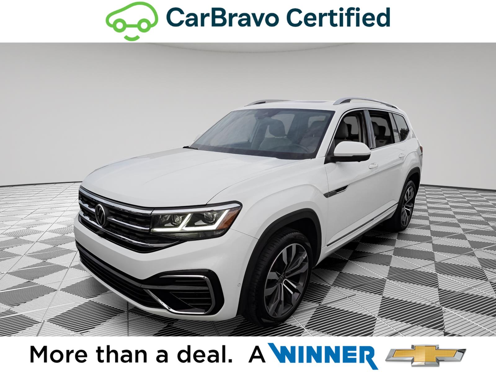 Pure White 2021 Volkswagen Atlas SUV / Crossover All-Wheel Drive Automatic