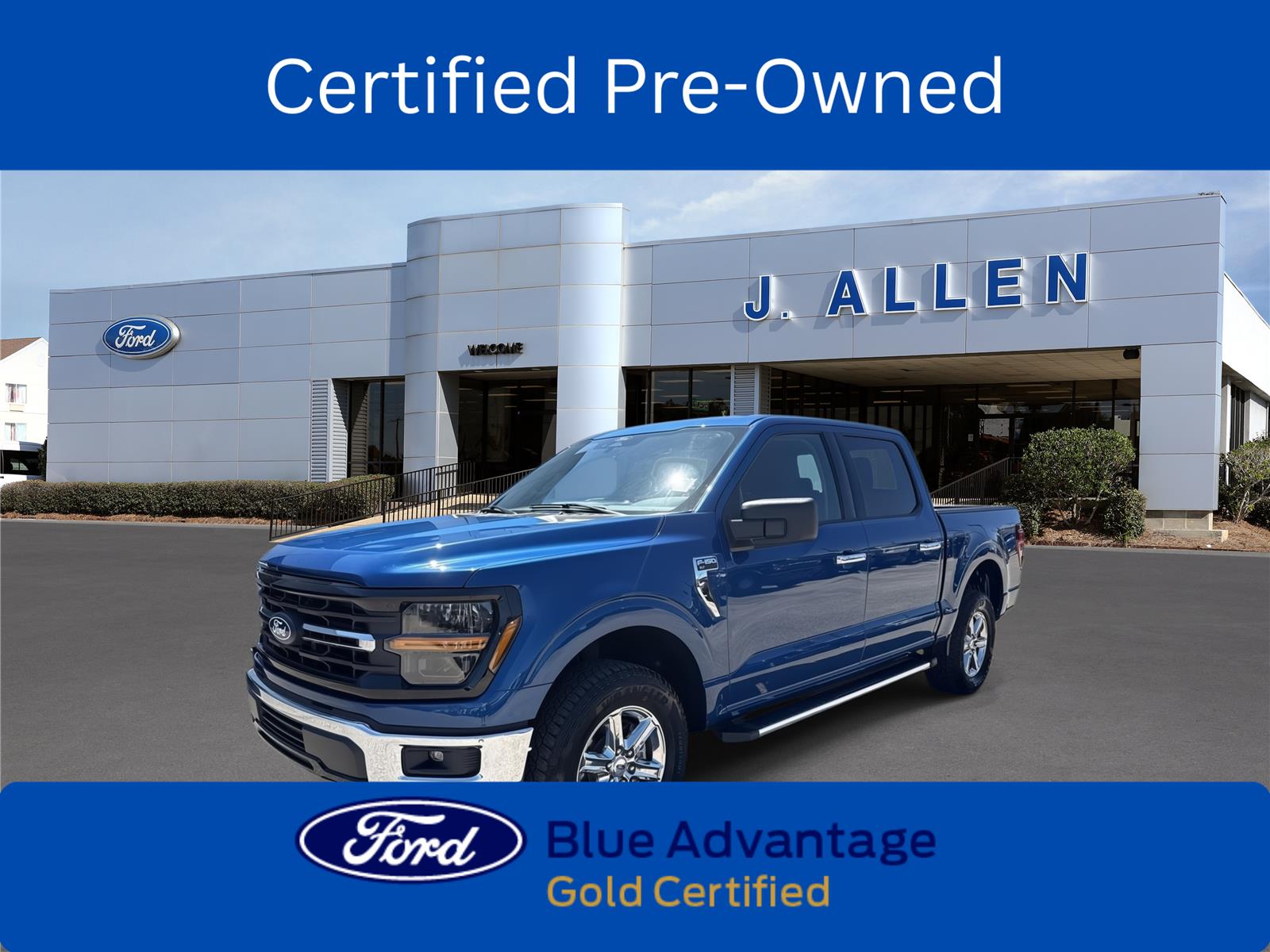 Atlas Blue 2025 Ford F-150 Pickup Truck Four-Wheel Drive Automatic