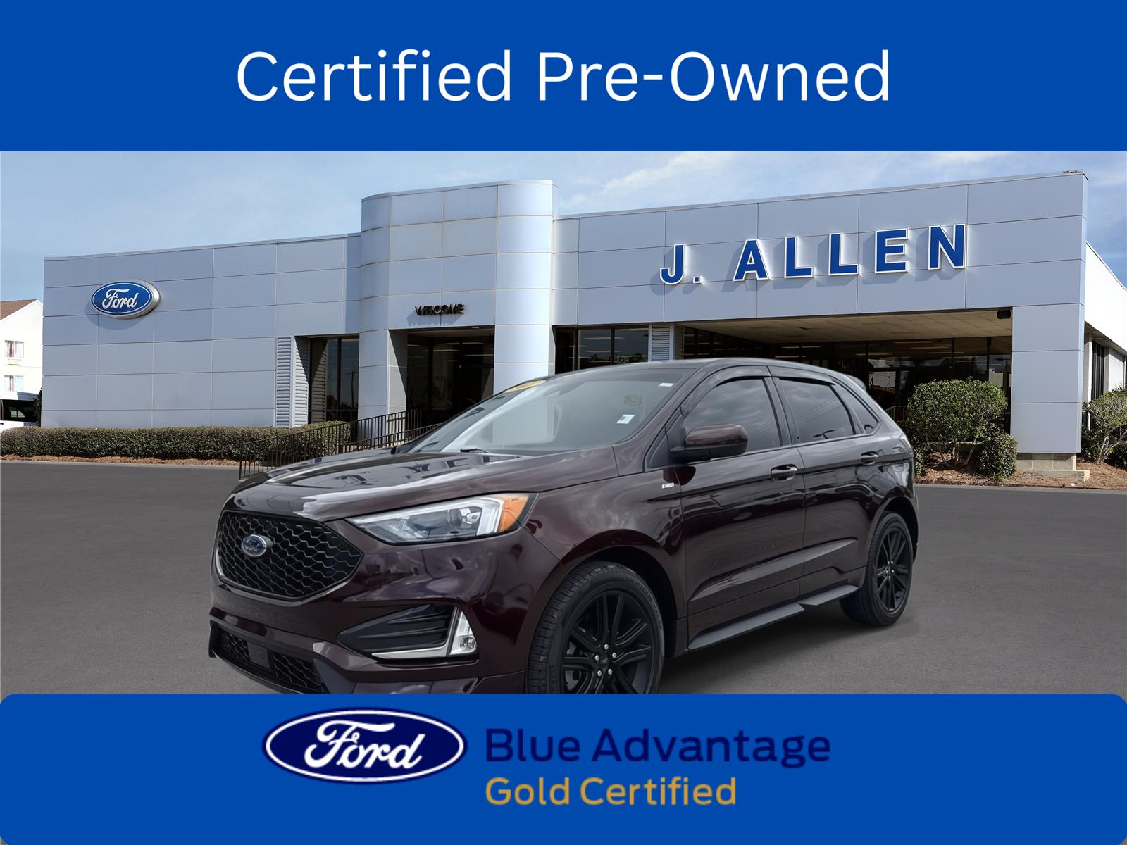 Red (Burgundy Velvet Metallic Tinted Clearcoat) 2022 Ford Edge SUV / Crossover All-Wheel Drive 8-Speed Automatic