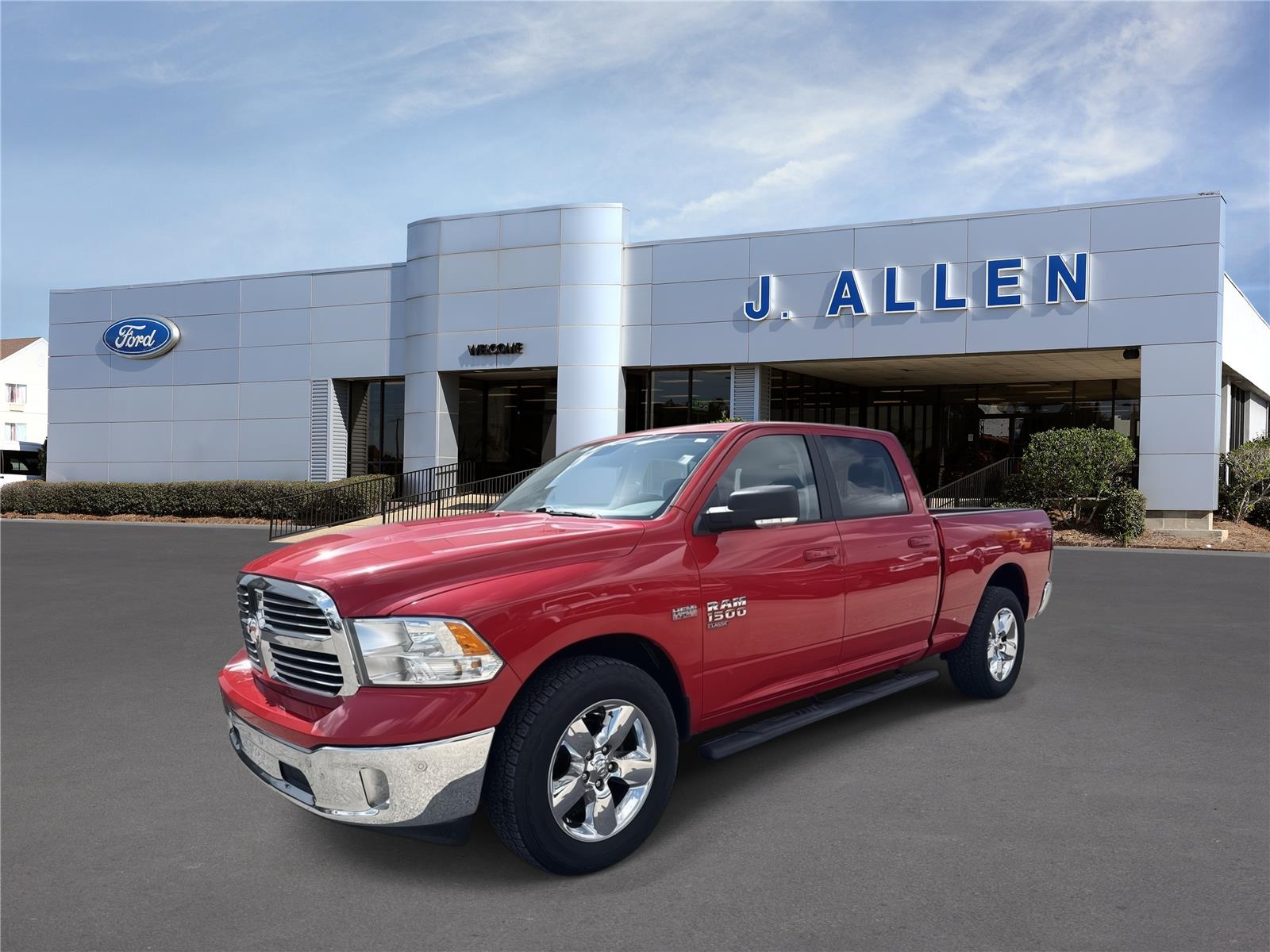 Flame Red Clearcoat 2019 RAM 1500 Pickup Truck Four-Wheel Drive 8-Speed Automatic