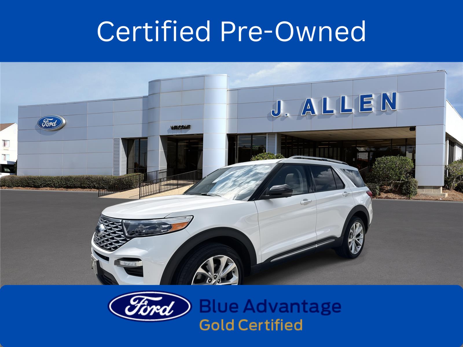 Star White Metallic Tri-Coat 2023 Ford Explorer SUV / Crossover All-Wheel Drive Automatic