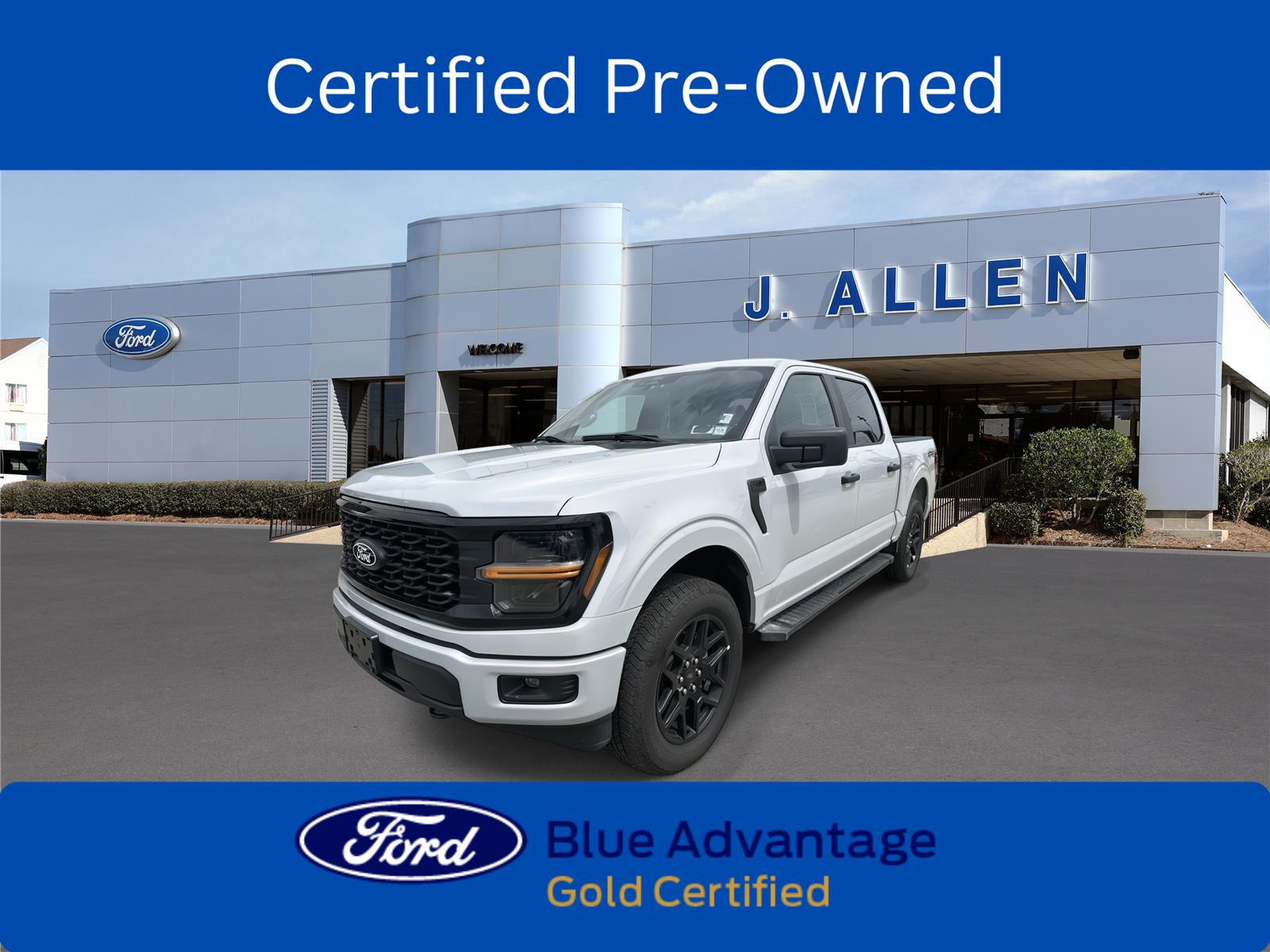 Space White 2025 Ford F-150 Pickup Truck Four-Wheel Drive Automatic