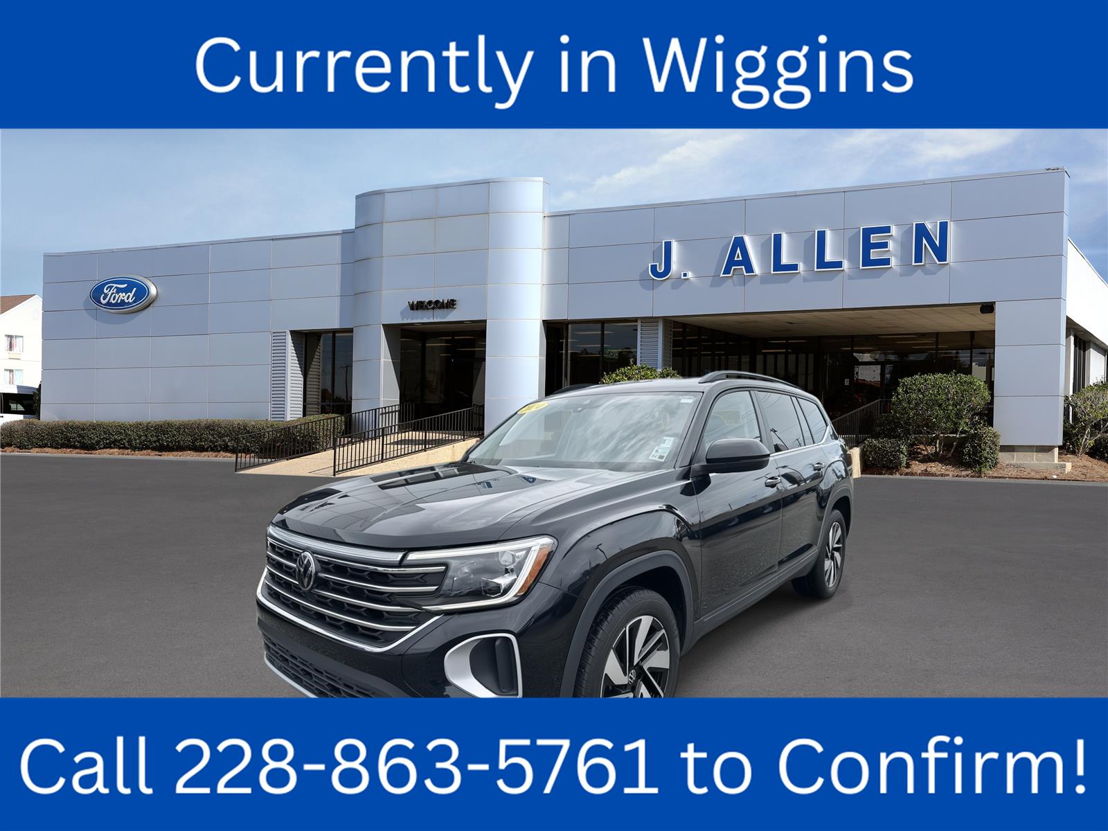 Deep Black Pearl 2024 Volkswagen Atlas SUV / Crossover All-Wheel Drive Automatic