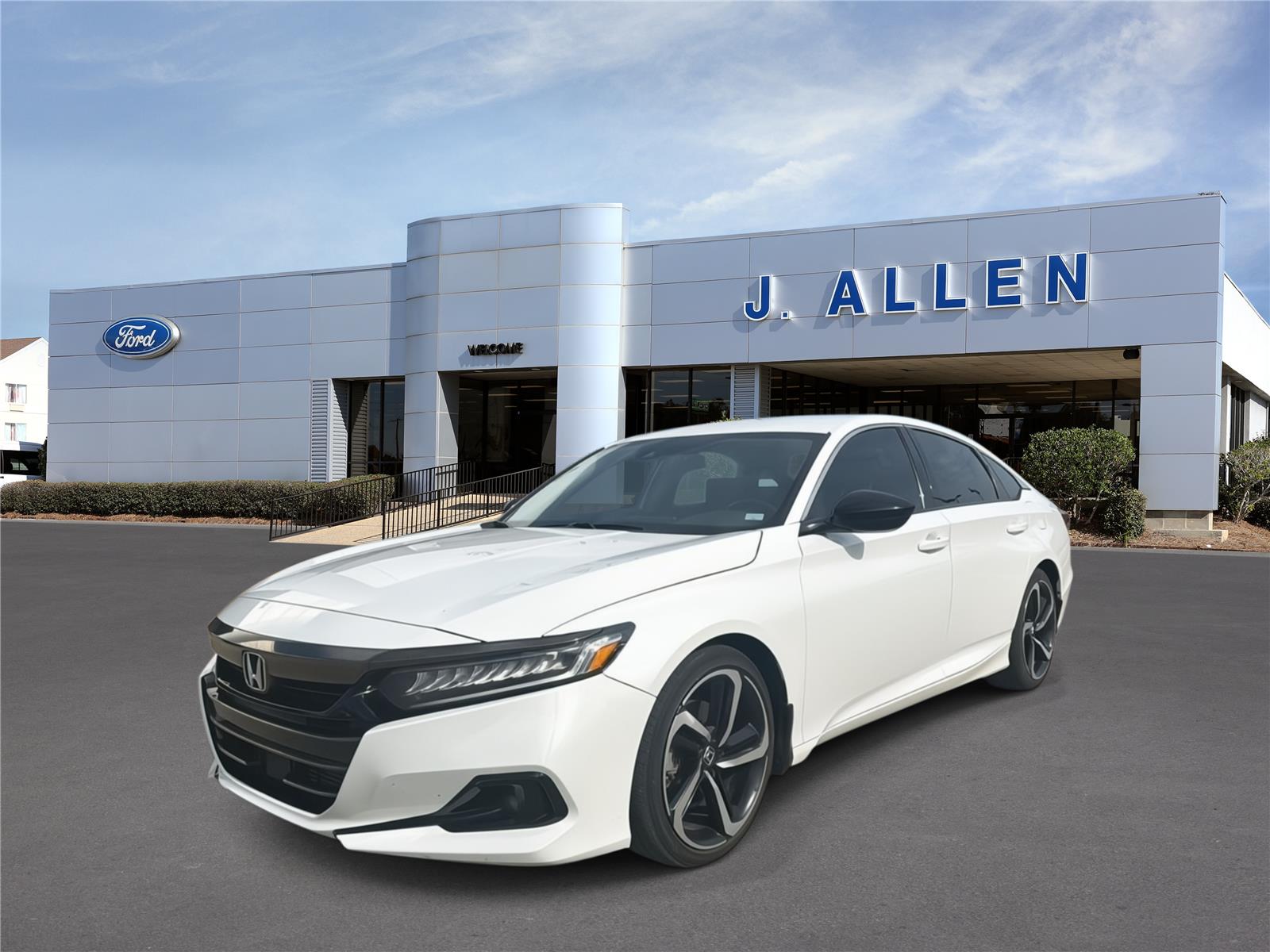 Platinum White Pearl 2021 Honda Accord Sedan Front-Wheel Drive Continuously Variable Transmission