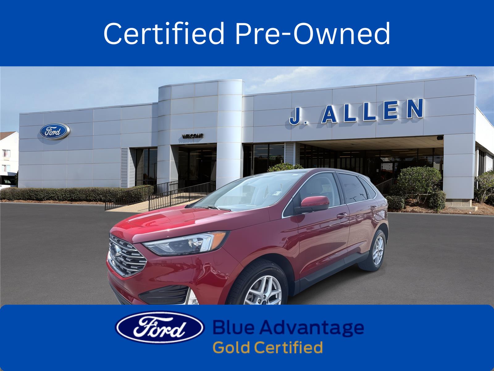 Rapid Red Metallic Tinted Clearcoat 2022 Ford Edge SUV / Crossover All-Wheel Drive 8-Speed Automatic