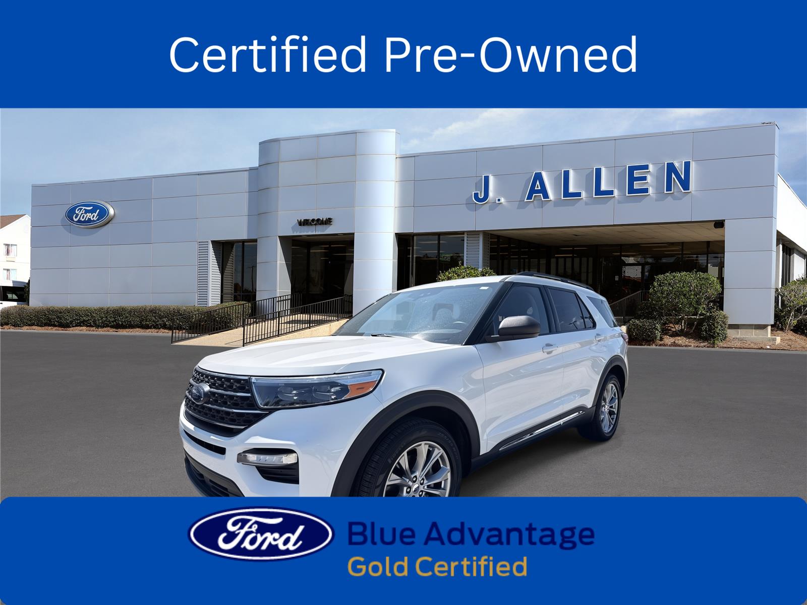 Star White Metallic Tri-Coat 2023 Ford Explorer SUV / Crossover Rear-Wheel Drive Automatic