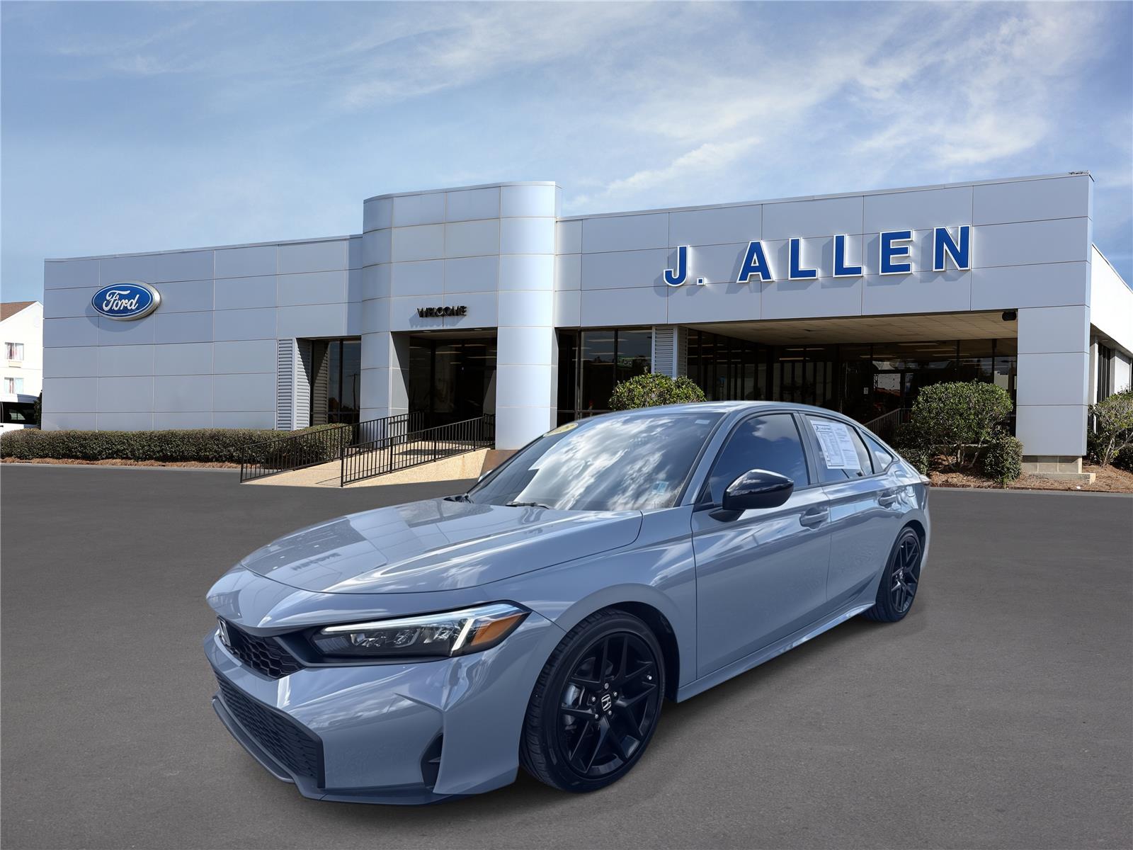 Urban Gray Pearl 2025 Honda Civic Sedan Front-Wheel Drive Continuously Variable Transmission