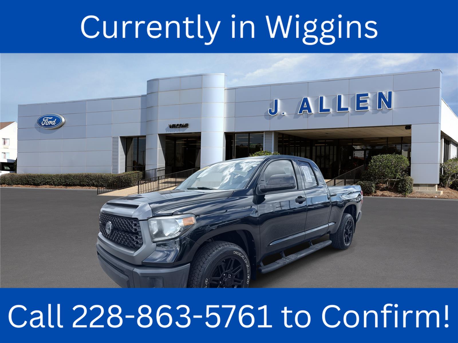 Midnight Black Metallic 2019 Toyota Tundra Pickup Truck 4X2 6-Speed Automatic