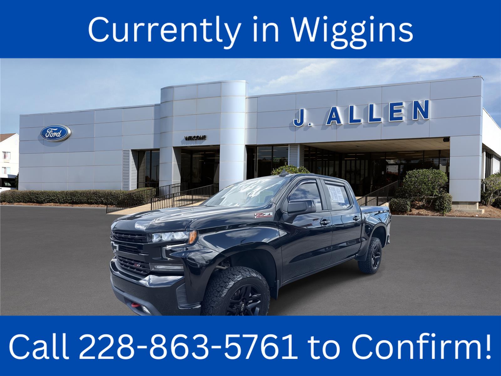 Black 2021 Chevrolet Silverado 1500 Pickup Truck Four-Wheel Drive Automatic