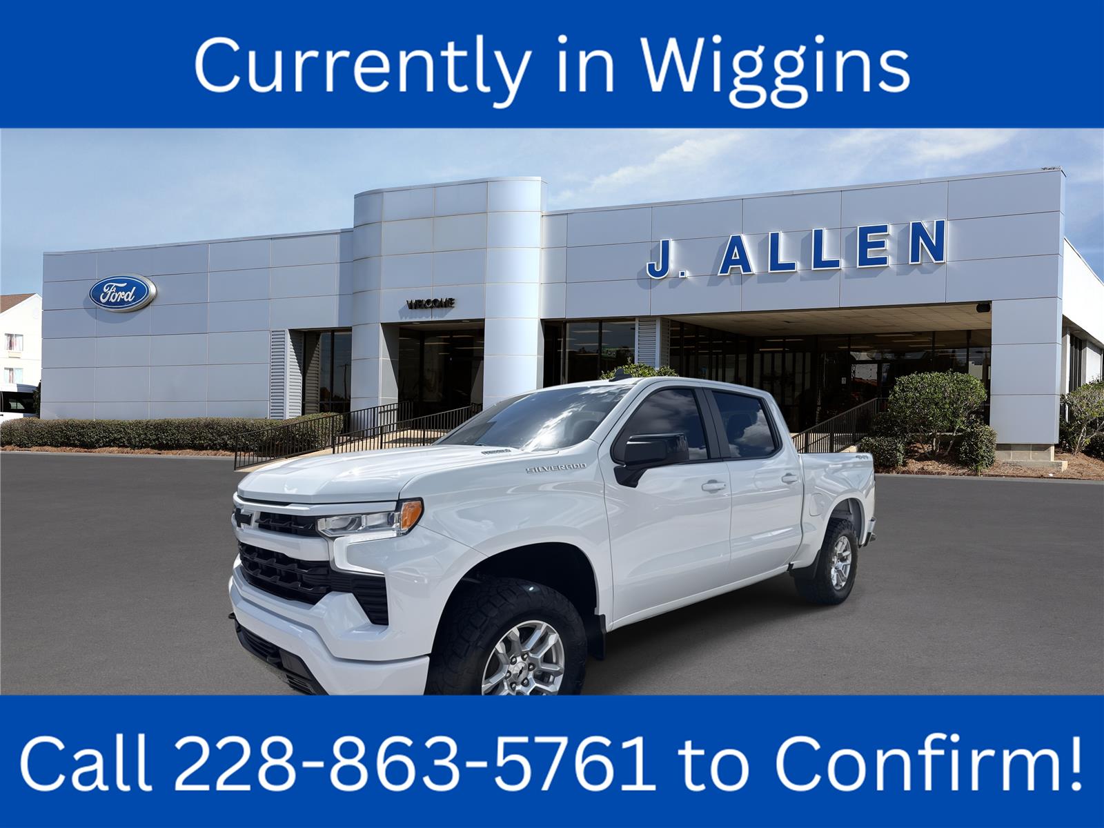 Summit White 2025 Chevrolet Silverado 1500 Pickup Truck Four-Wheel Drive 8-Speed Automatic