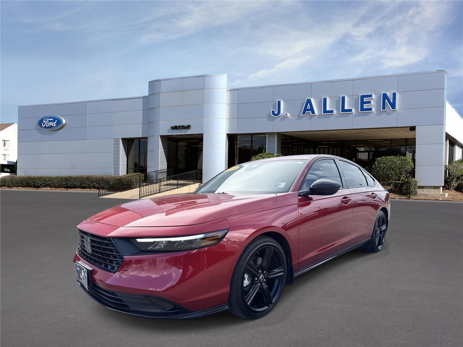 Radiant Red Metallic 2024 Honda Accord Hybrid Sedan Front-Wheel Drive 1-Speed Dual Clutch