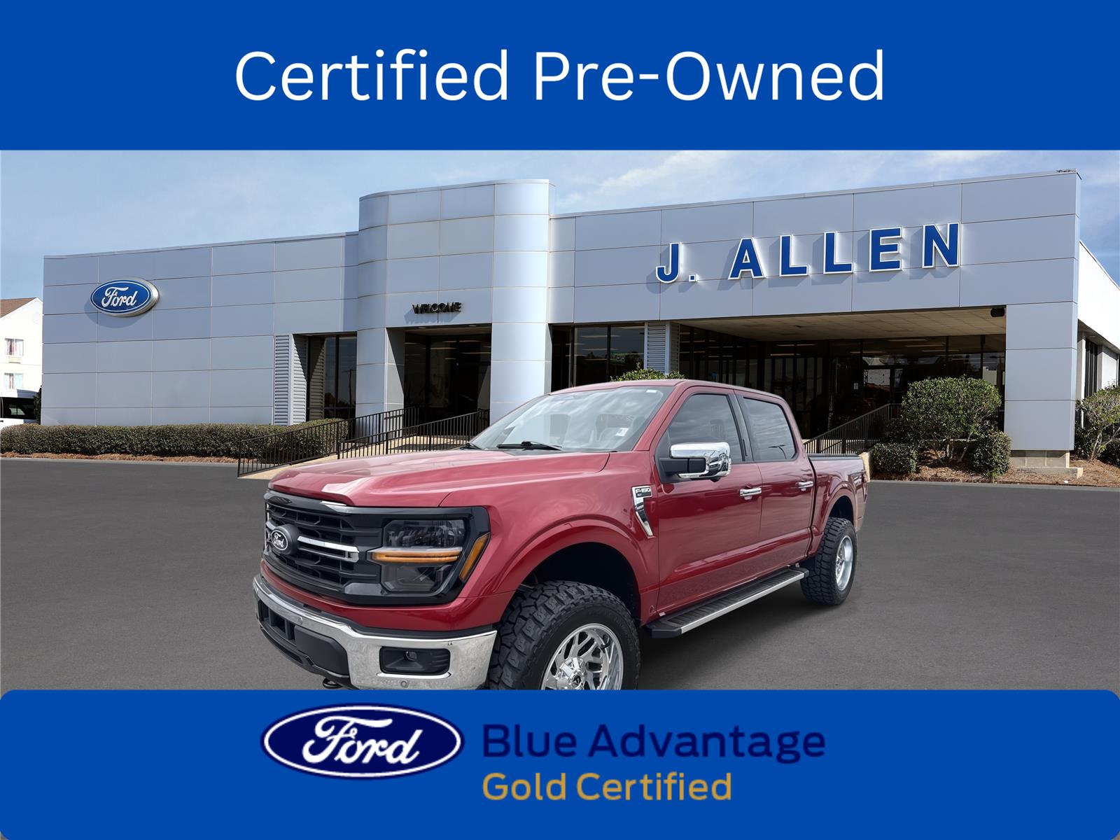 Rapid Red Metallic Tinted Clearcoat 2024 Ford F-150 Pickup Truck Four-Wheel Drive Automatic