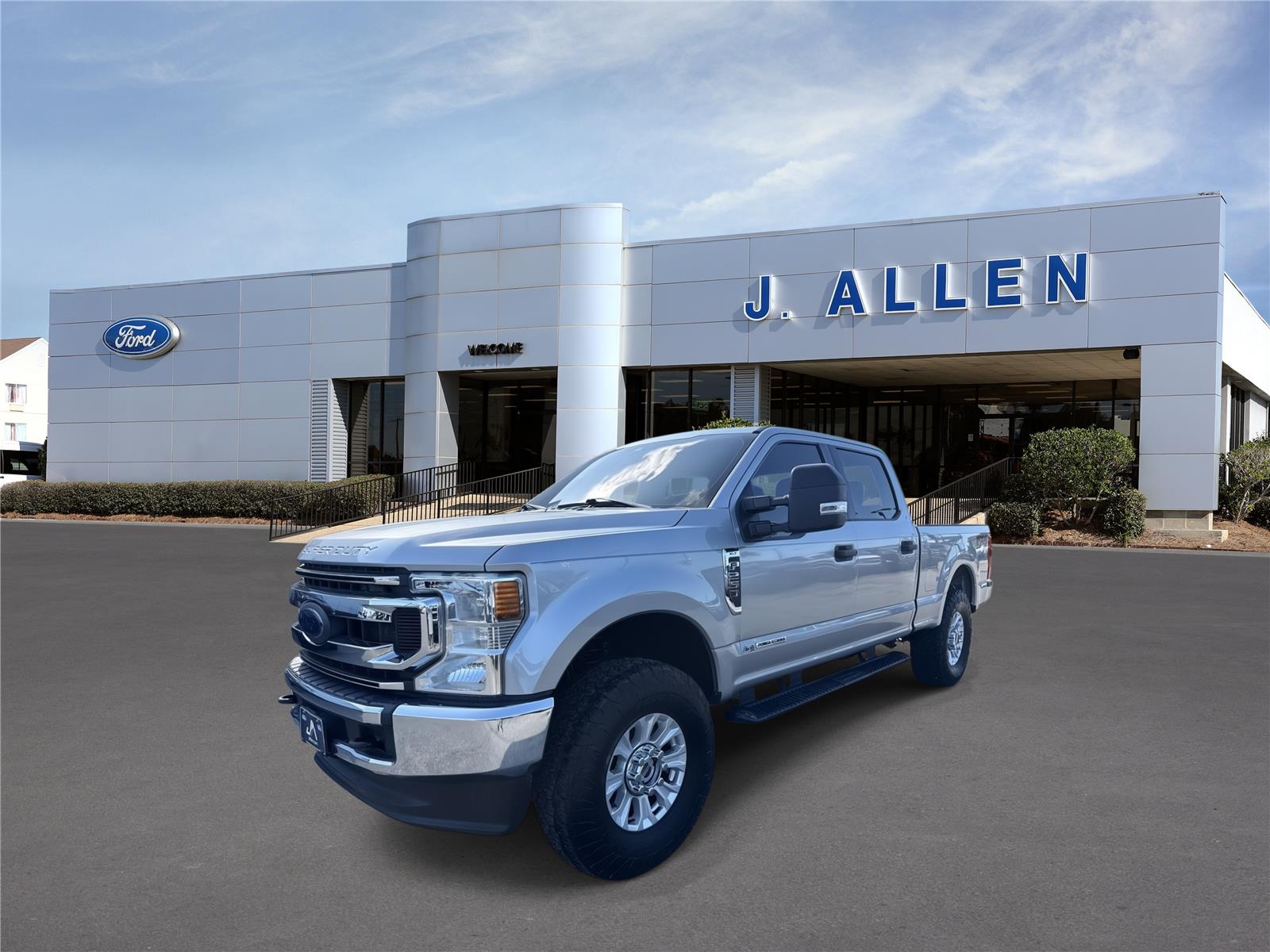 Iconic Silver 2021 Ford F-250 Super Duty Pickup Truck Four-Wheel Drive 6-Speed Automatic