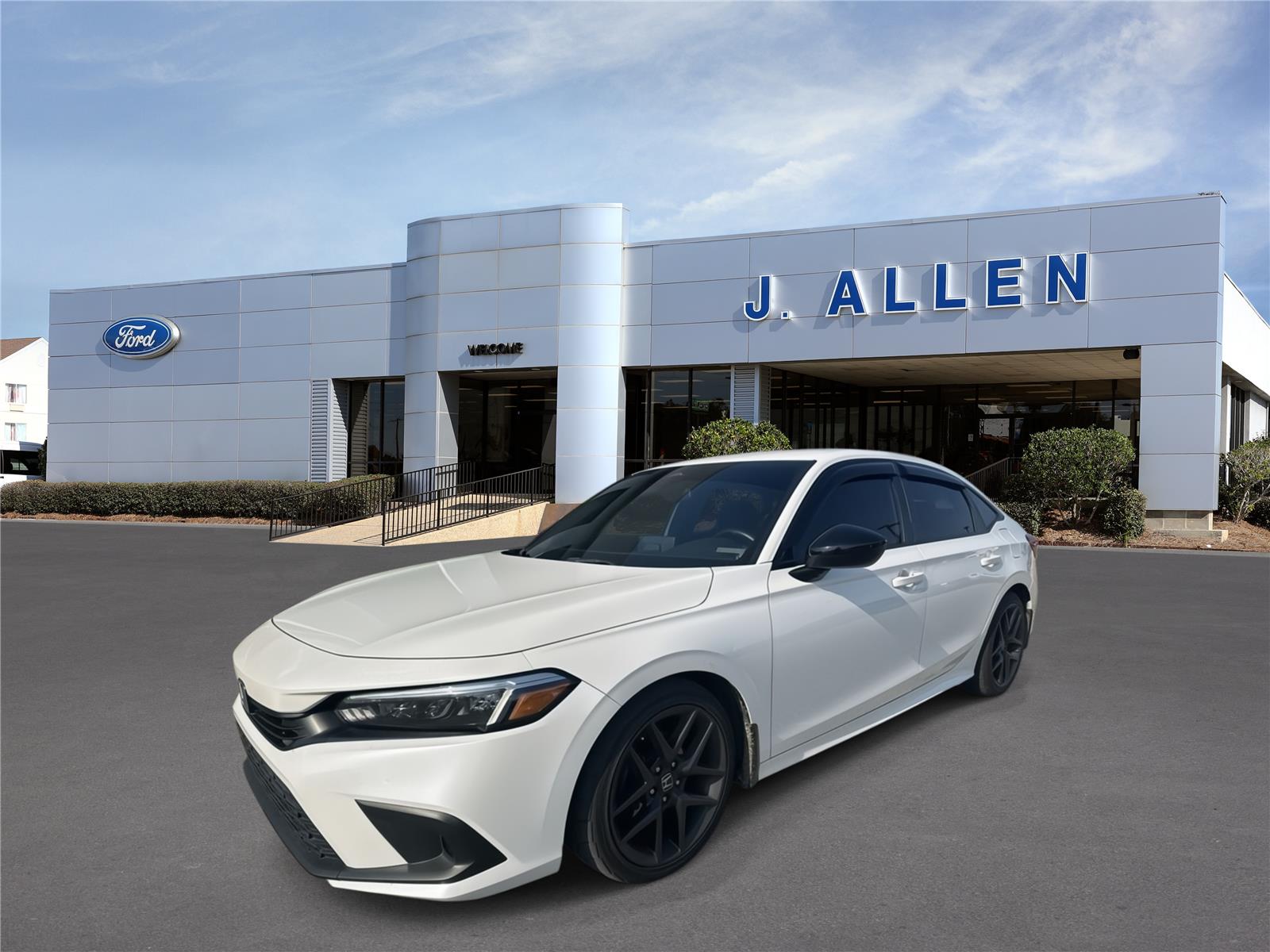 Platinum White Pearl 2022 Honda Civic Sedan Front-Wheel Drive 7-Speed CVT