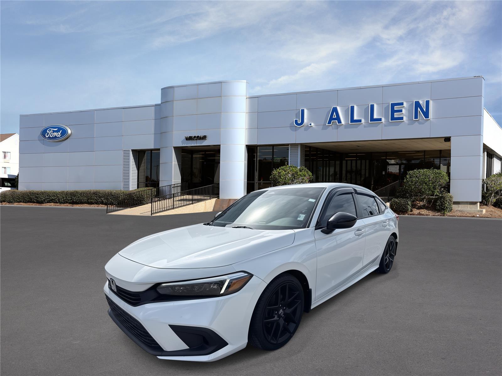Platinum White Pearl 2022 Honda Civic Sedan Front-Wheel Drive 7-Speed CVT