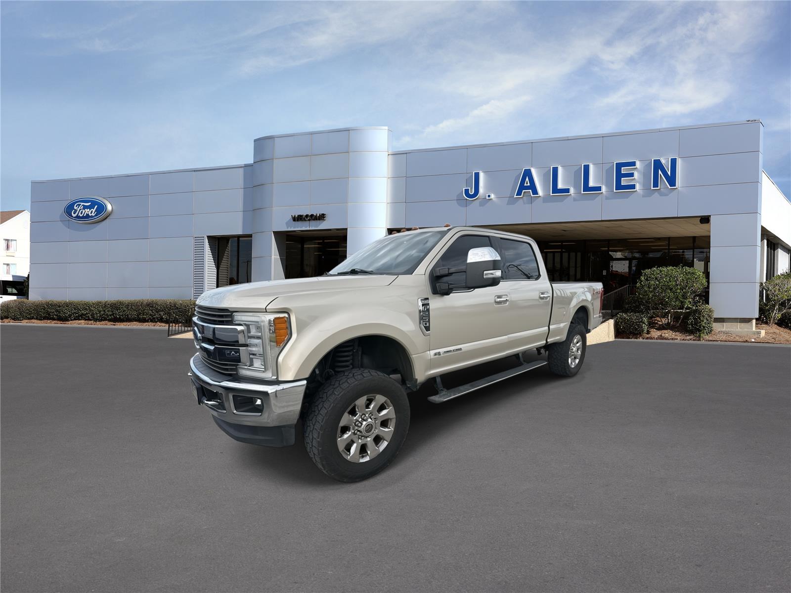 White Gold 2017 Ford F-250 Super Duty Pickup Truck Four-Wheel Drive 6-Speed Automatic