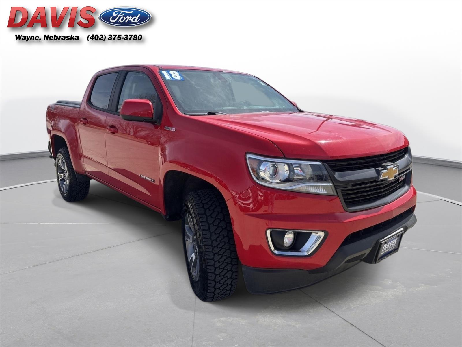 Red Hot 2018 Chevrolet Colorado Z71 Crew Cab 4WD Pickup Truck Four-Wheel Drive 6-Speed Automatic