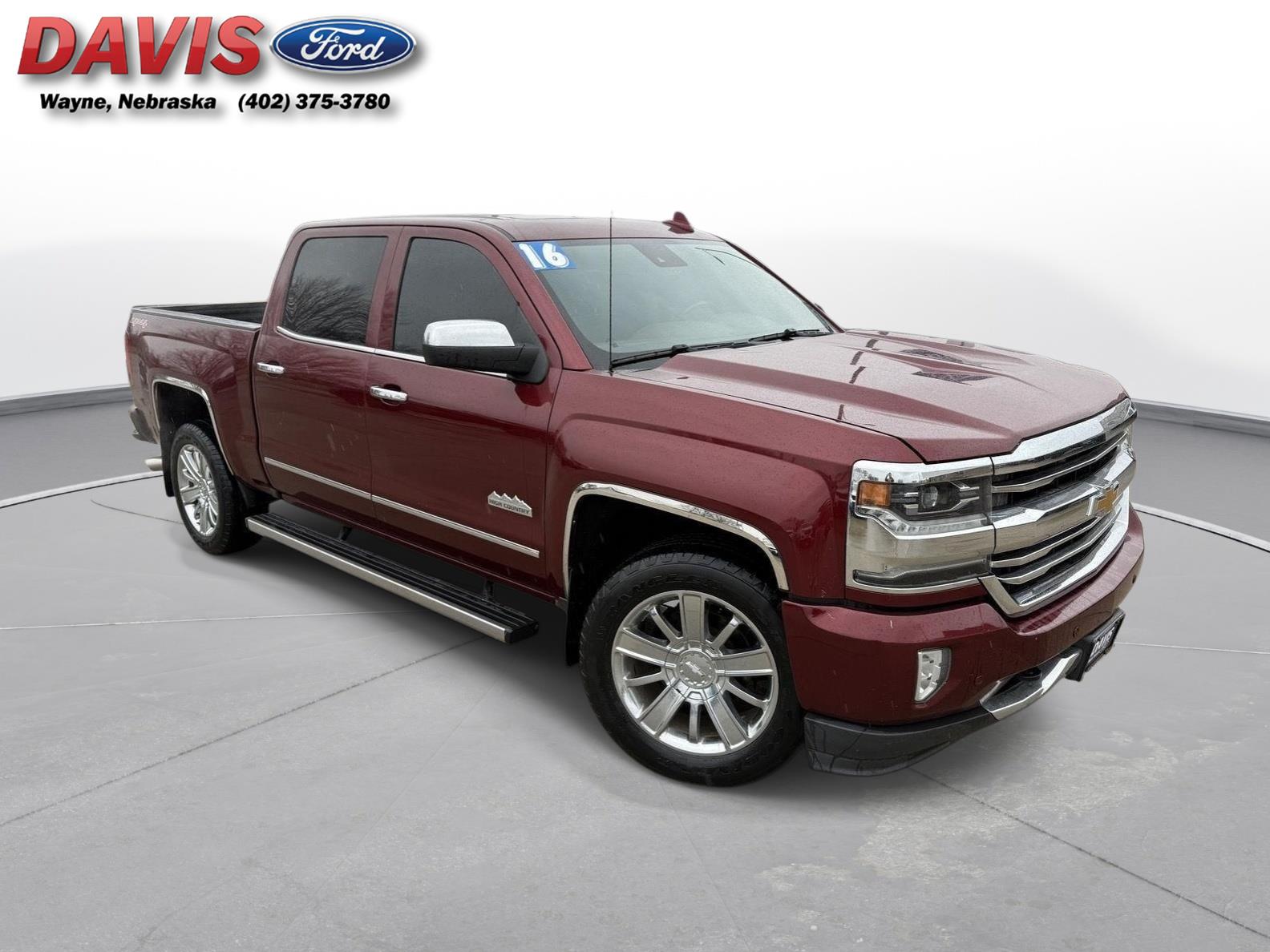 Siren Red Tintcoat 2016 Chevrolet Silverado 1500 High Country Crew Cab 4WD Pickup Truck Four-Wheel Drive 8-Speed Automatic