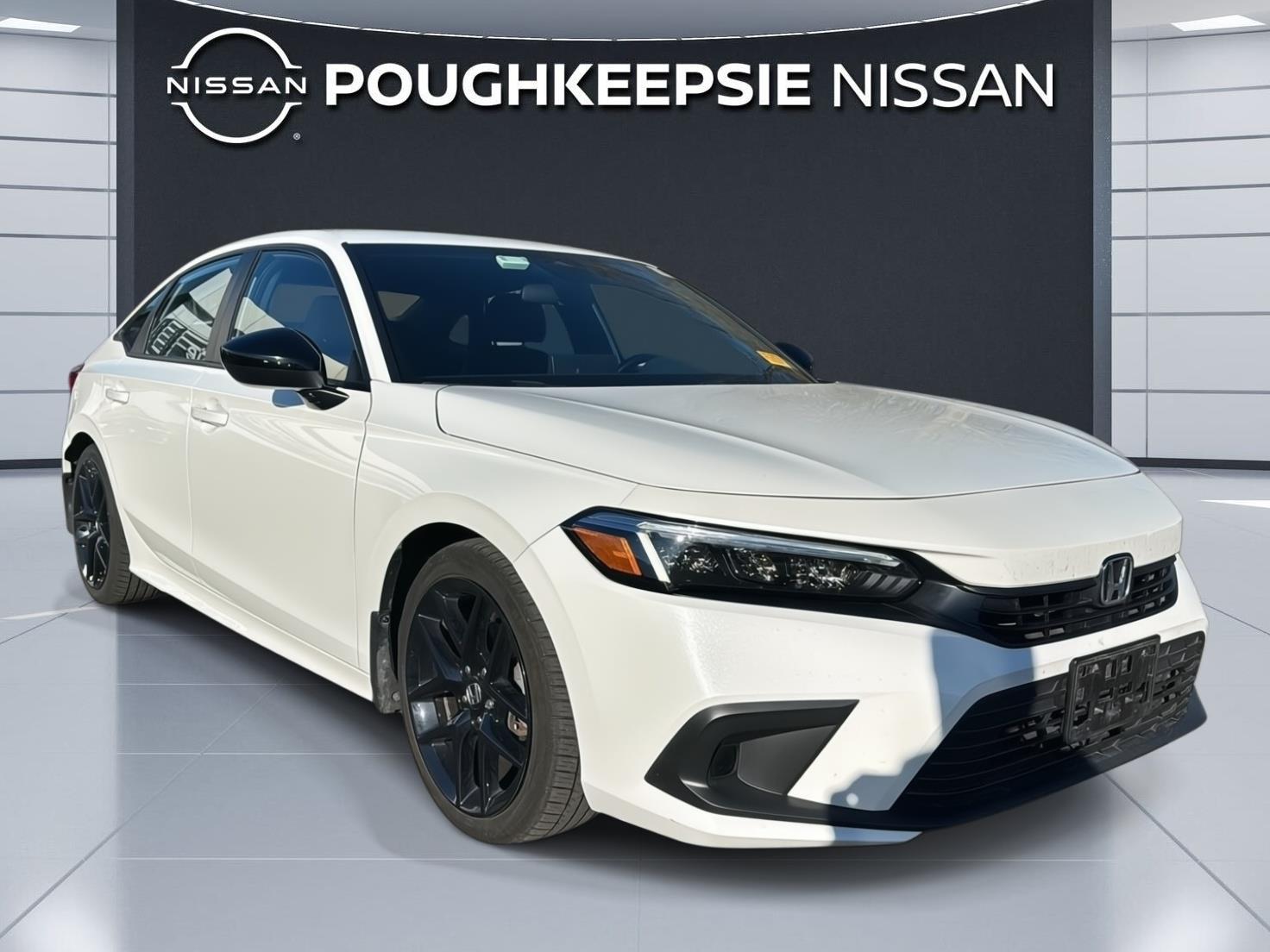 Platinum White Pearl 2023 Honda Civic Sport FWD Sedan Front-Wheel Drive 7-Speed CVT