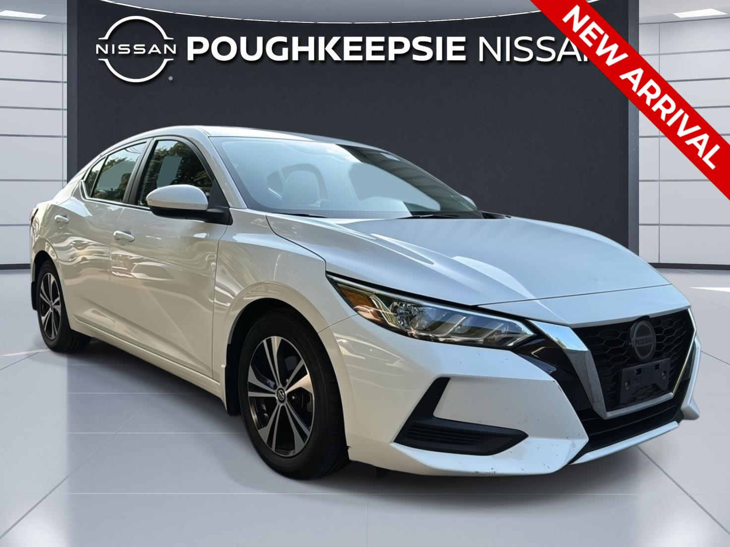White (Fresh Powder) 2021 Nissan Sentra Sedan Front-Wheel Drive Continuously Variable Transmission