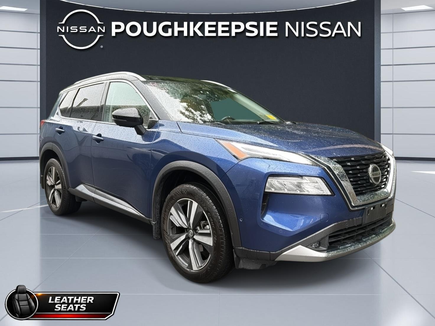 Caspian Blue Metallic/Super Black 2021 Nissan Rogue SUV / Crossover All-Wheel Drive Continuously Variable Transmission