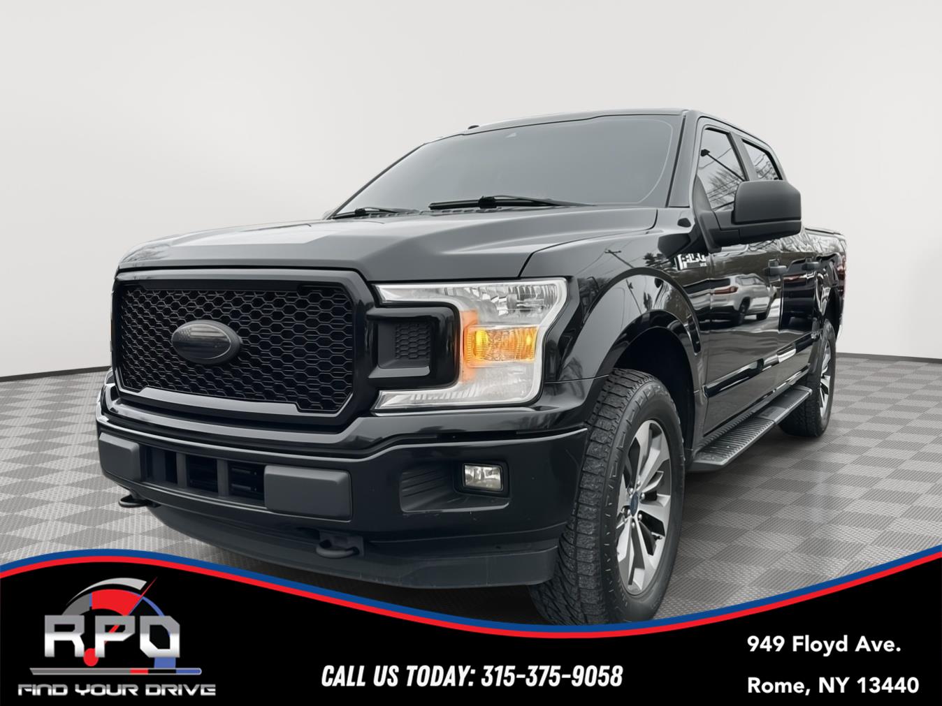 Agate Black Metallic 2019 Ford F-150 XL SuperCrew 4WD Pickup Truck Four-Wheel Drive 6-Speed Automatic
