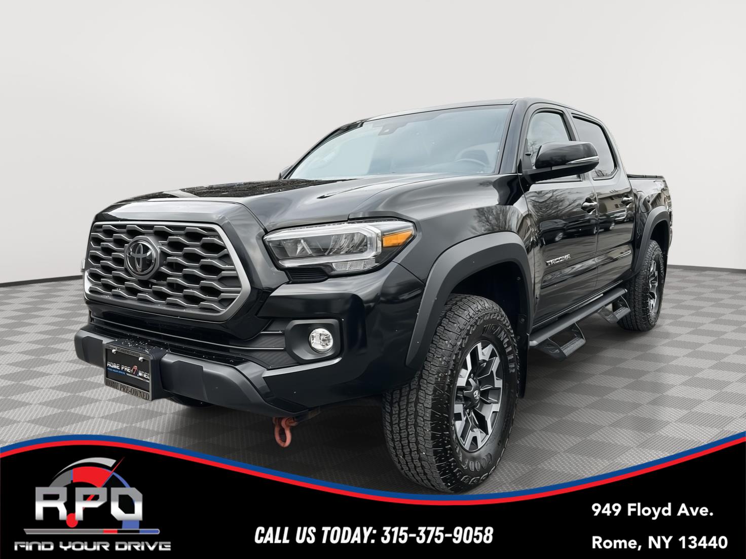 Midnight Black Metallic 2021 Toyota Tacoma TRD Off Road Double Cab 4WD Pickup Truck Four-Wheel Drive Automatic