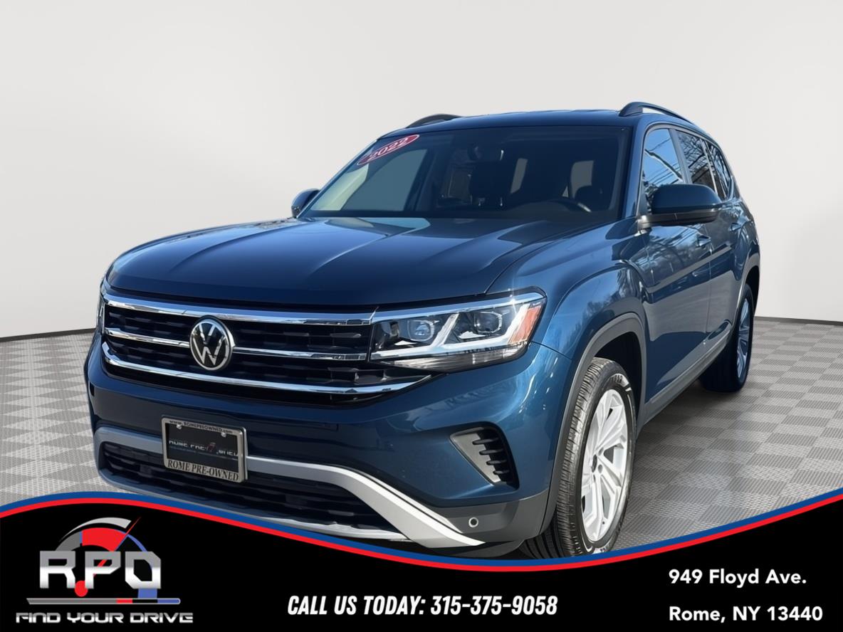 Tourmaline Blue Metallic 2022 Volkswagen Atlas V6 SE 4Motion with Technology SUV / Crossover All-Wheel Drive Automatic