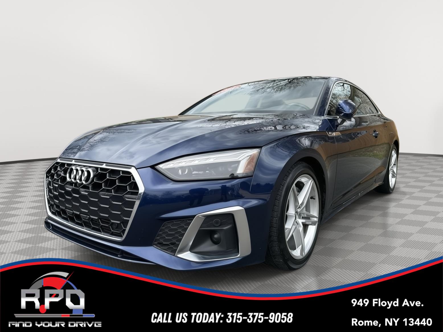 Navarra Blue Metallic 2021 Audi A5 quattro Premium Plus 45 TFSI Coupe AWD Coupe All-Wheel Drive Automatic