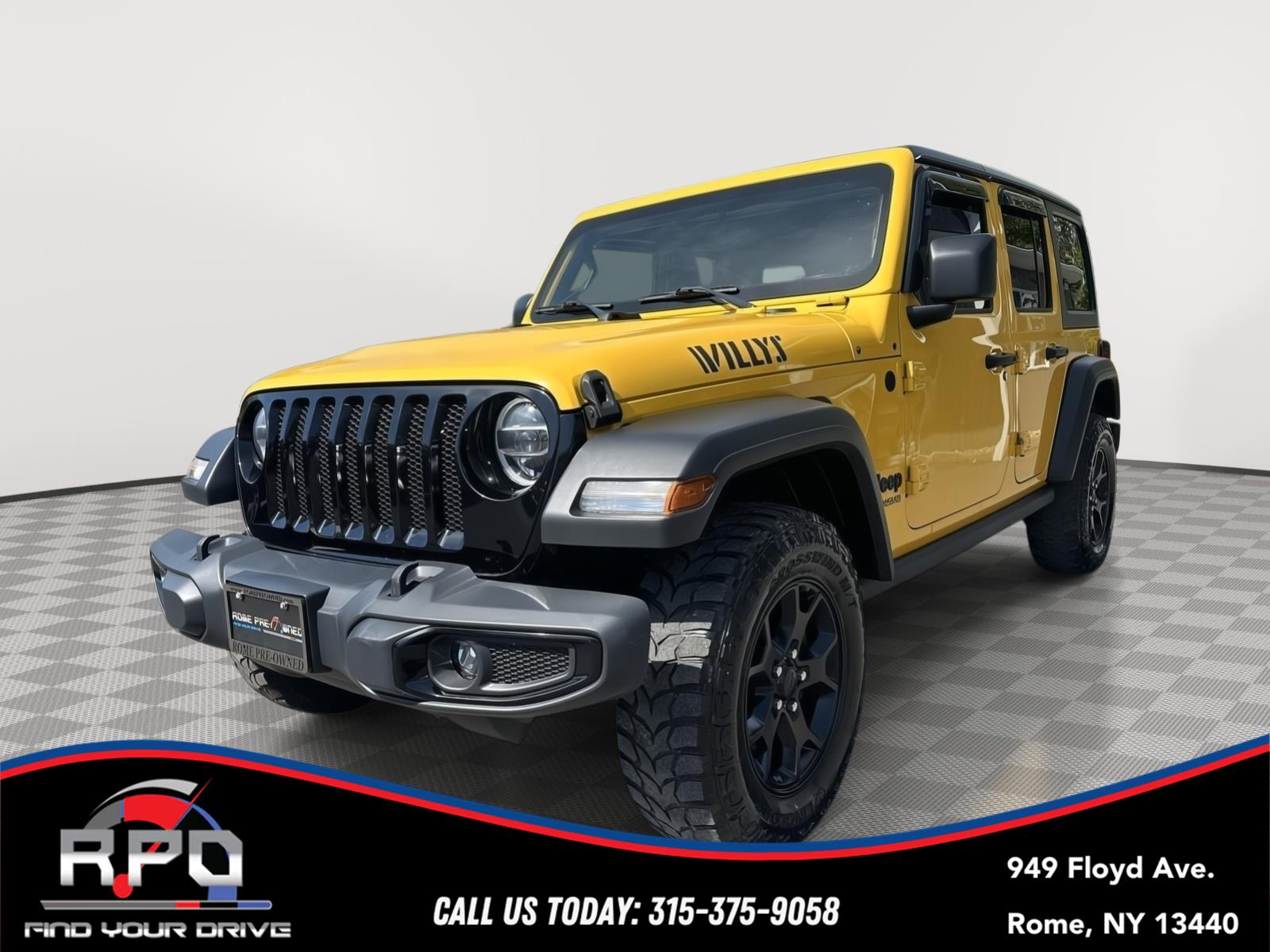 Hellayella Clearcoat 2021 Jeep Wrangler Unlimited Willys 4WD SUV / Crossover Four-Wheel Drive 8-Speed Automatic