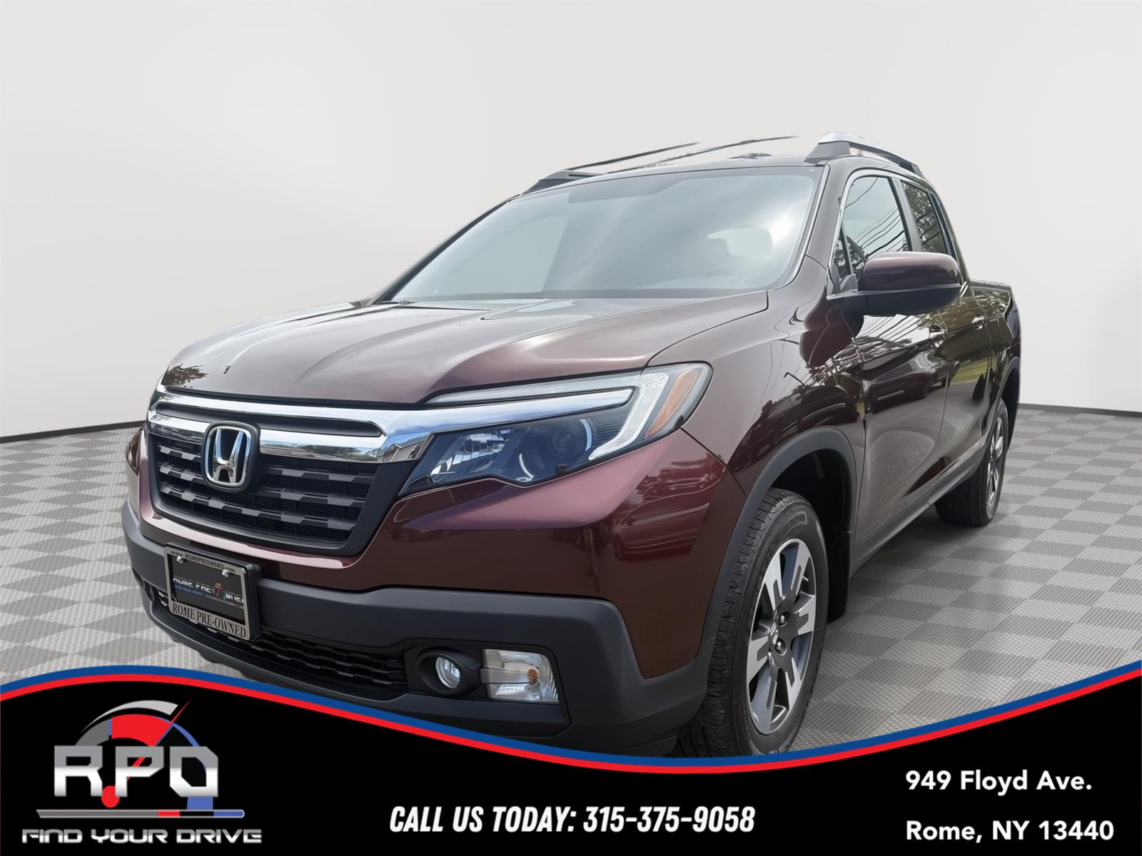 Red (Deep Scarlet Pearl) 2019 Honda Ridgeline RTL-T AWD Pickup Truck All-Wheel Drive Automatic