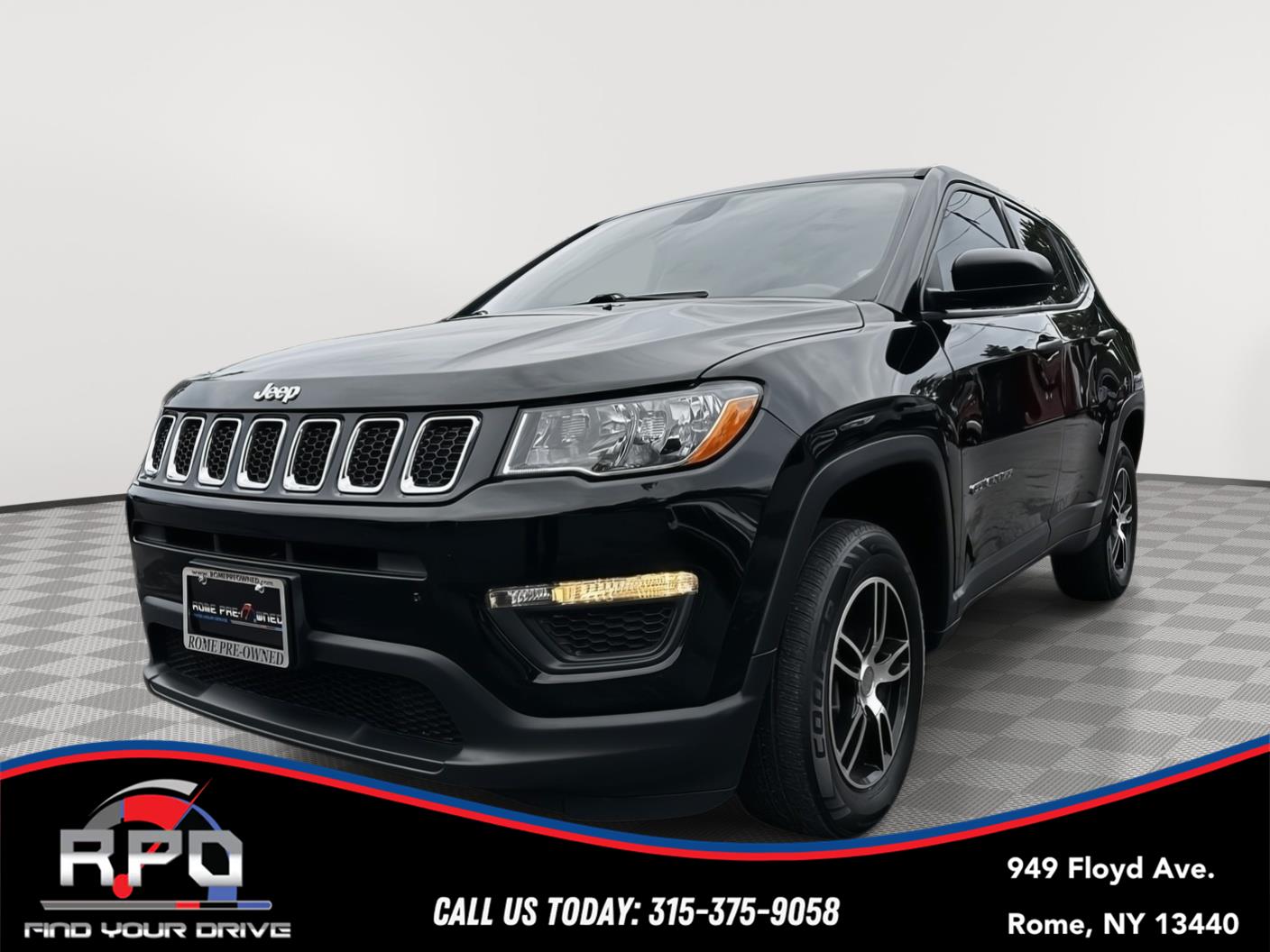 Diamond Black Crystal Pearlcoat 2018 Jeep Compass SUV / Crossover Four-Wheel Drive 9-Speed Automatic