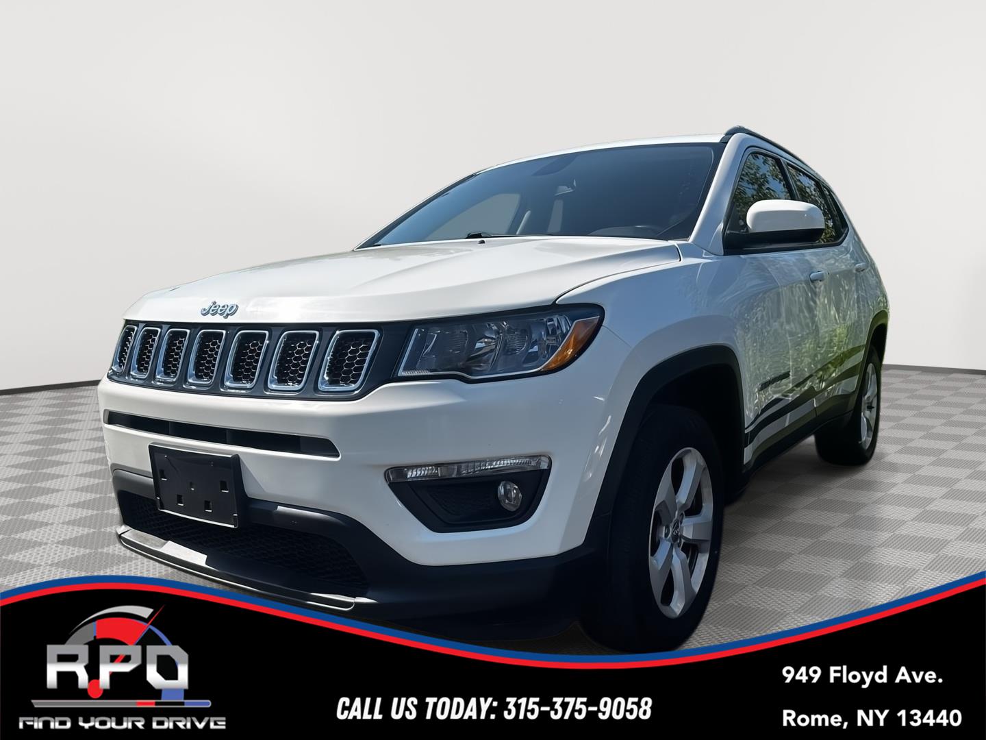 White Clearcoat 2019 Jeep Compass SUV / Crossover Four-Wheel Drive 9-Speed Automatic