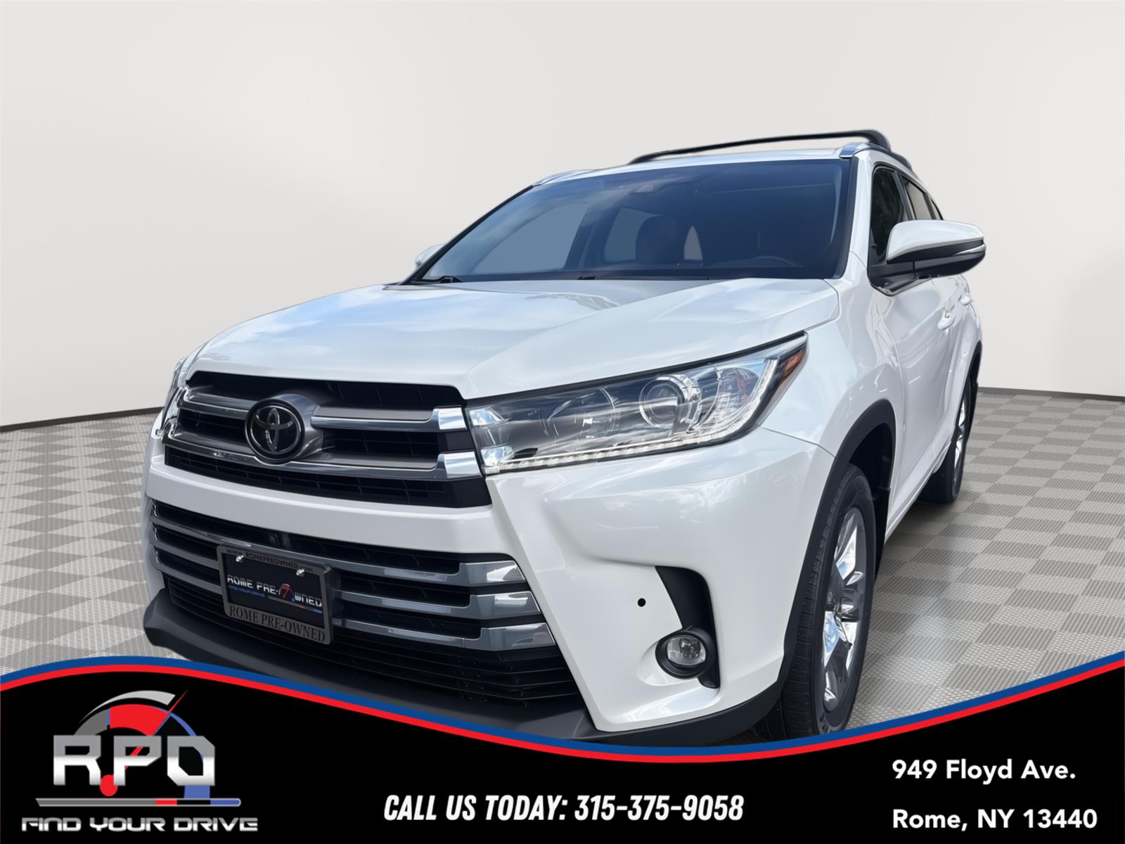 White (Blizzard Pearl) 2019 Toyota Highlander SUV / Crossover All-Wheel Drive Automatic