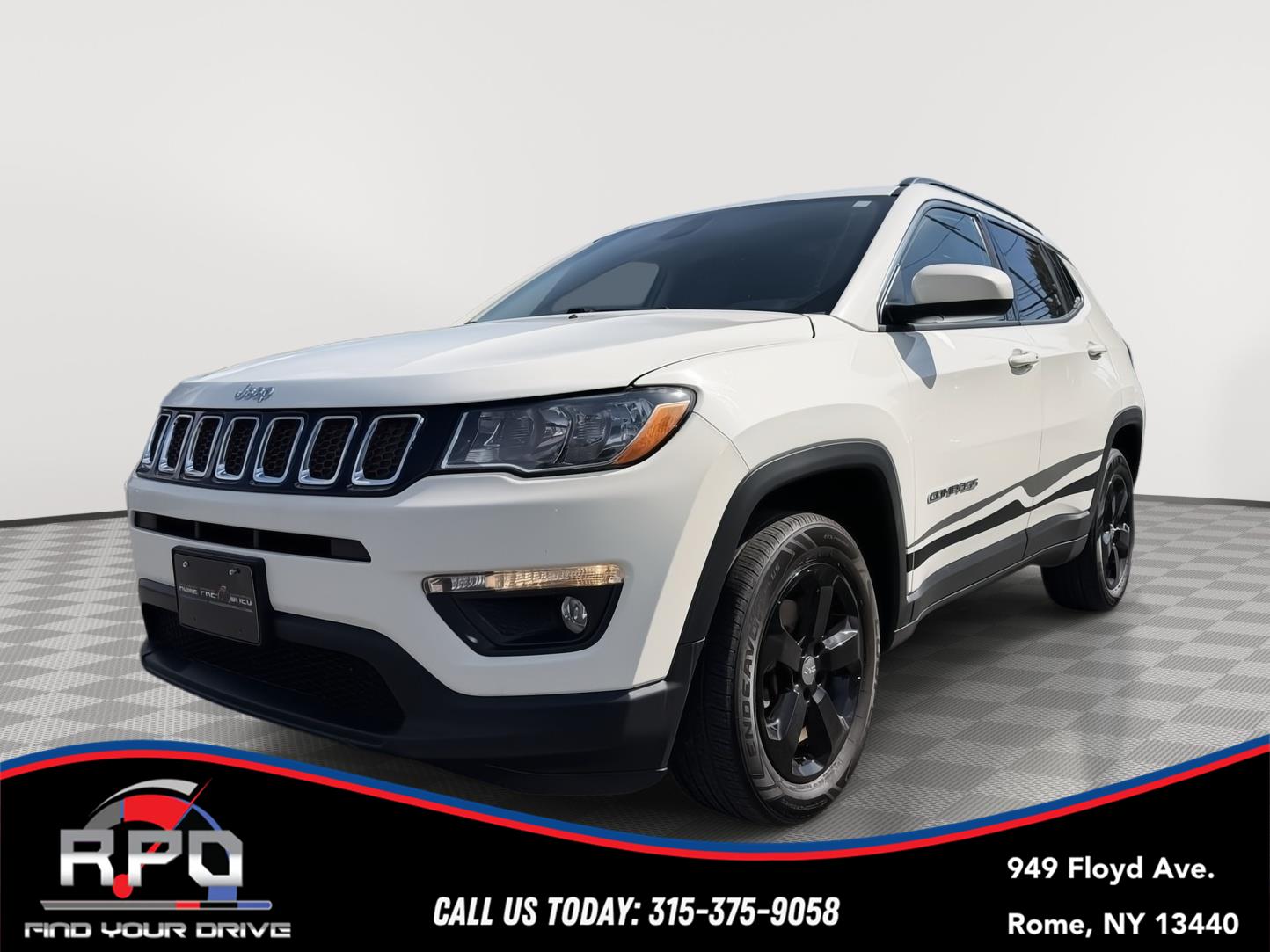 White Clearcoat 2019 Jeep Compass SUV / Crossover Four-Wheel Drive 9-Speed Automatic