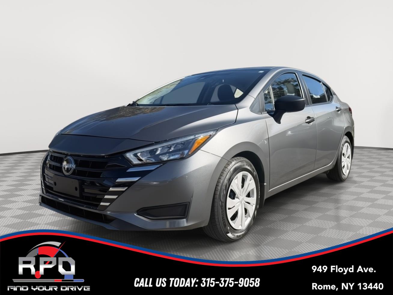 Gray (Gun Metallic) 2025 Nissan Versa Sedan Front-Wheel Drive Continuously Variable Transmission