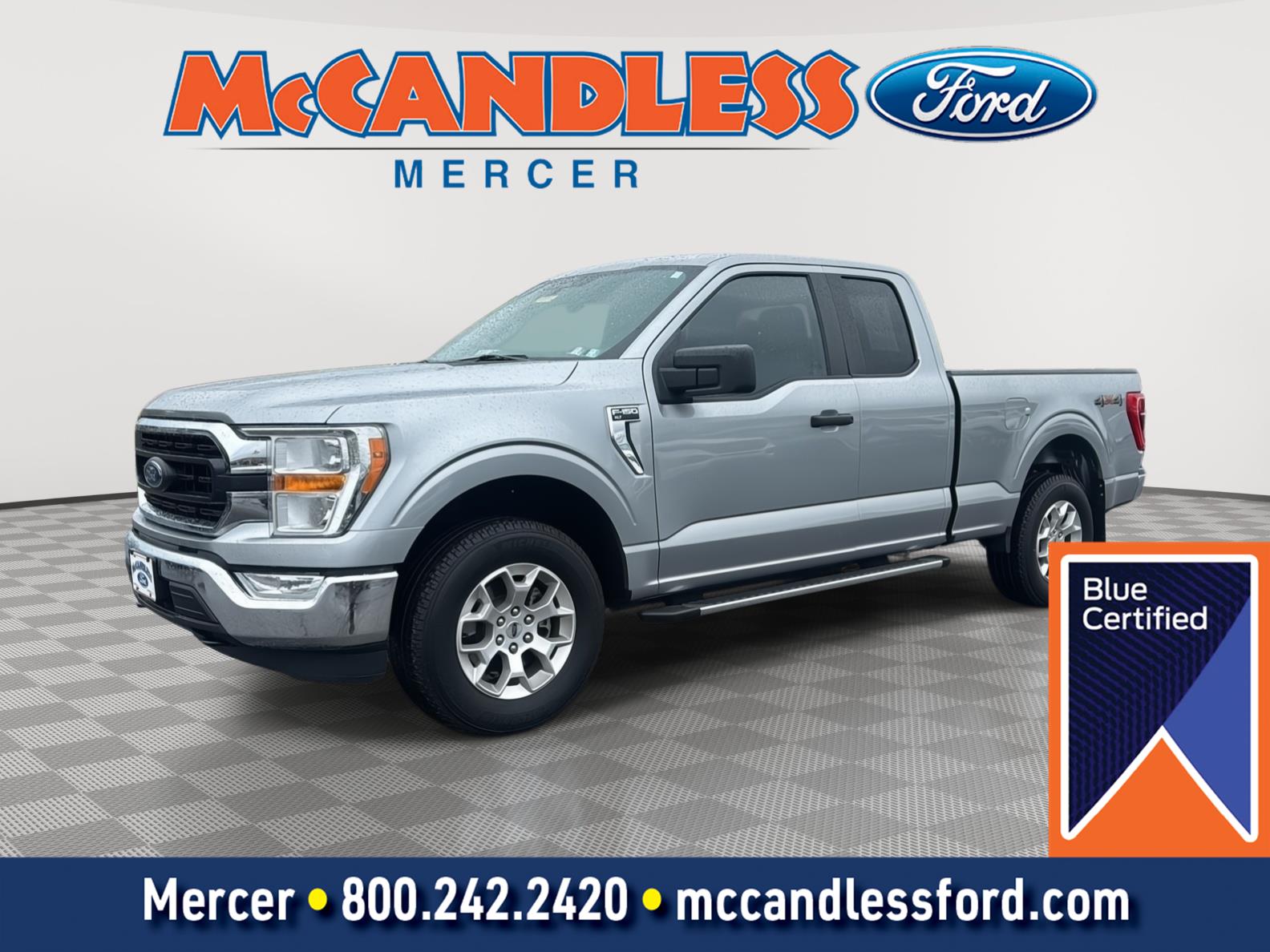 Iconic Silver 2022 Ford F-150 Pickup Truck Four-Wheel Drive Automatic