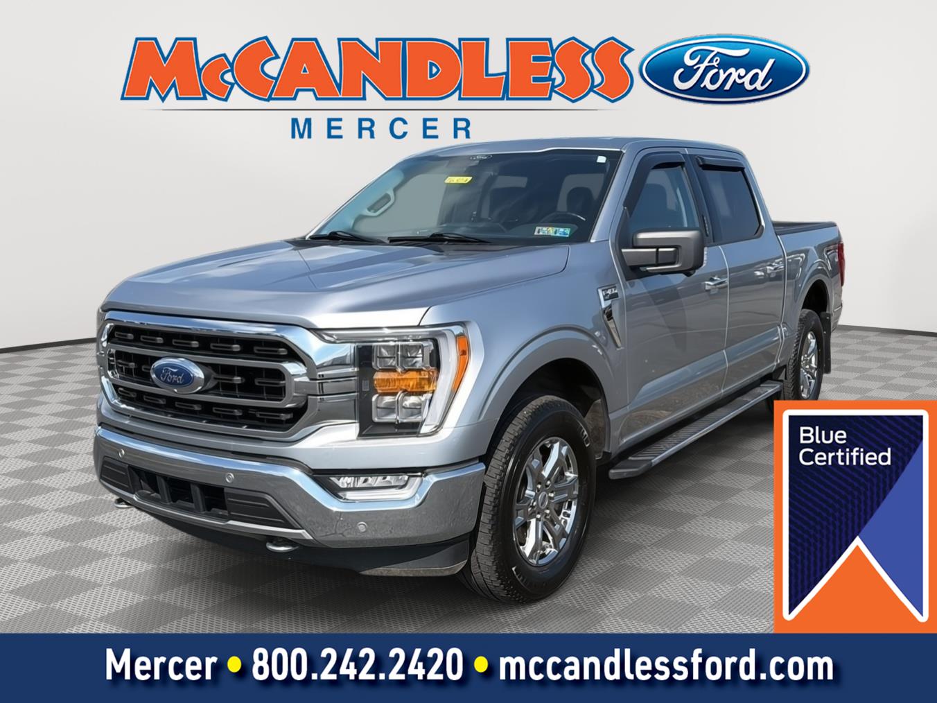 Iconic Silver 2021 Ford F-150 Pickup Truck Four-Wheel Drive Automatic