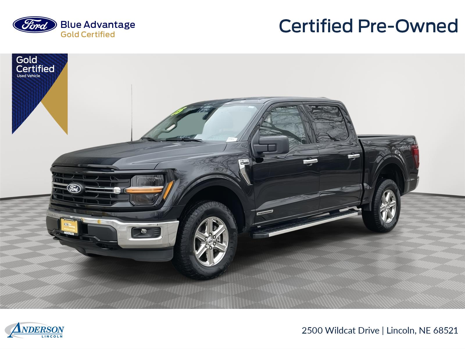 Agate Black 2025 Ford F-150 XLT SuperCrew 4WD Pickup Truck Four-Wheel Drive Automatic