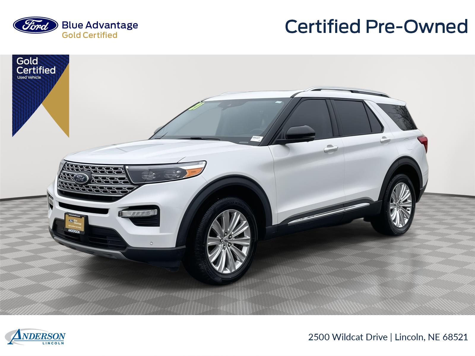 Star White Metallic Tri-Coat 2021 Ford Explorer Limited AWD SUV / Crossover All-Wheel Drive Automatic