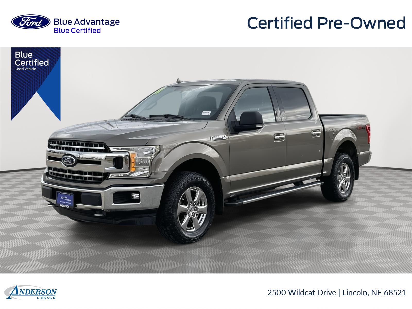 Stone Gray 2018 Ford F-150 XLT SuperCrew 4WD Pickup Truck Four-Wheel Drive Automatic